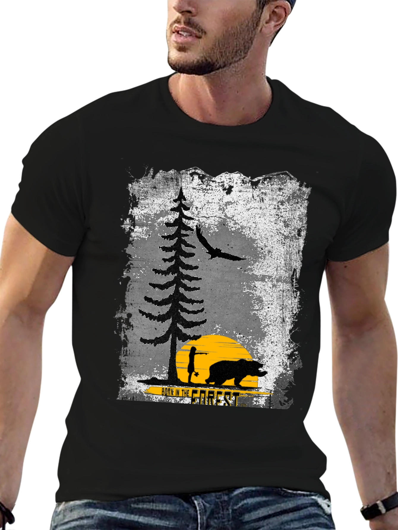 Black Born in the Forest Graphic Tee view 6