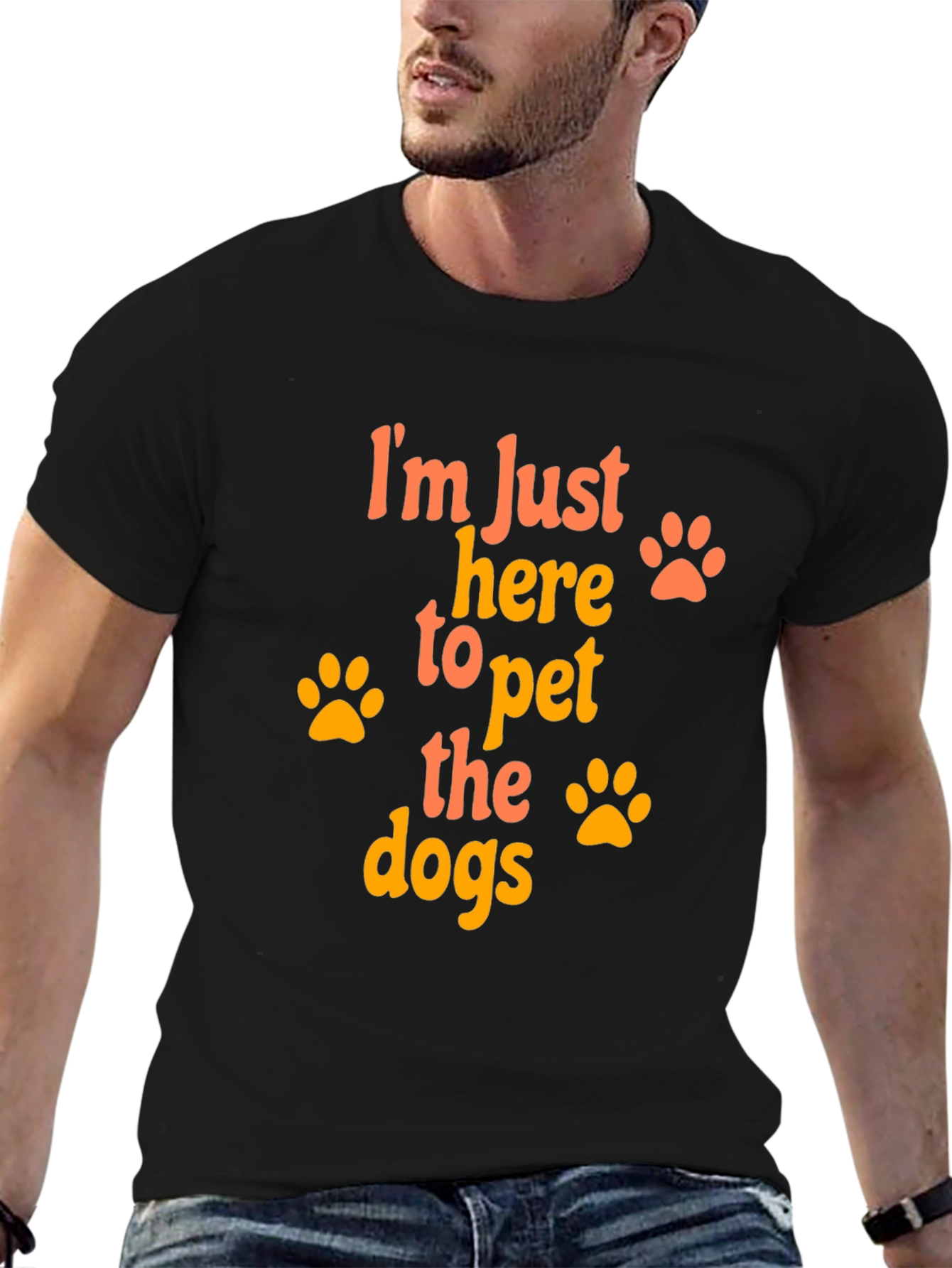 Black Pet the Dogs Graphic T-Shirt view 6