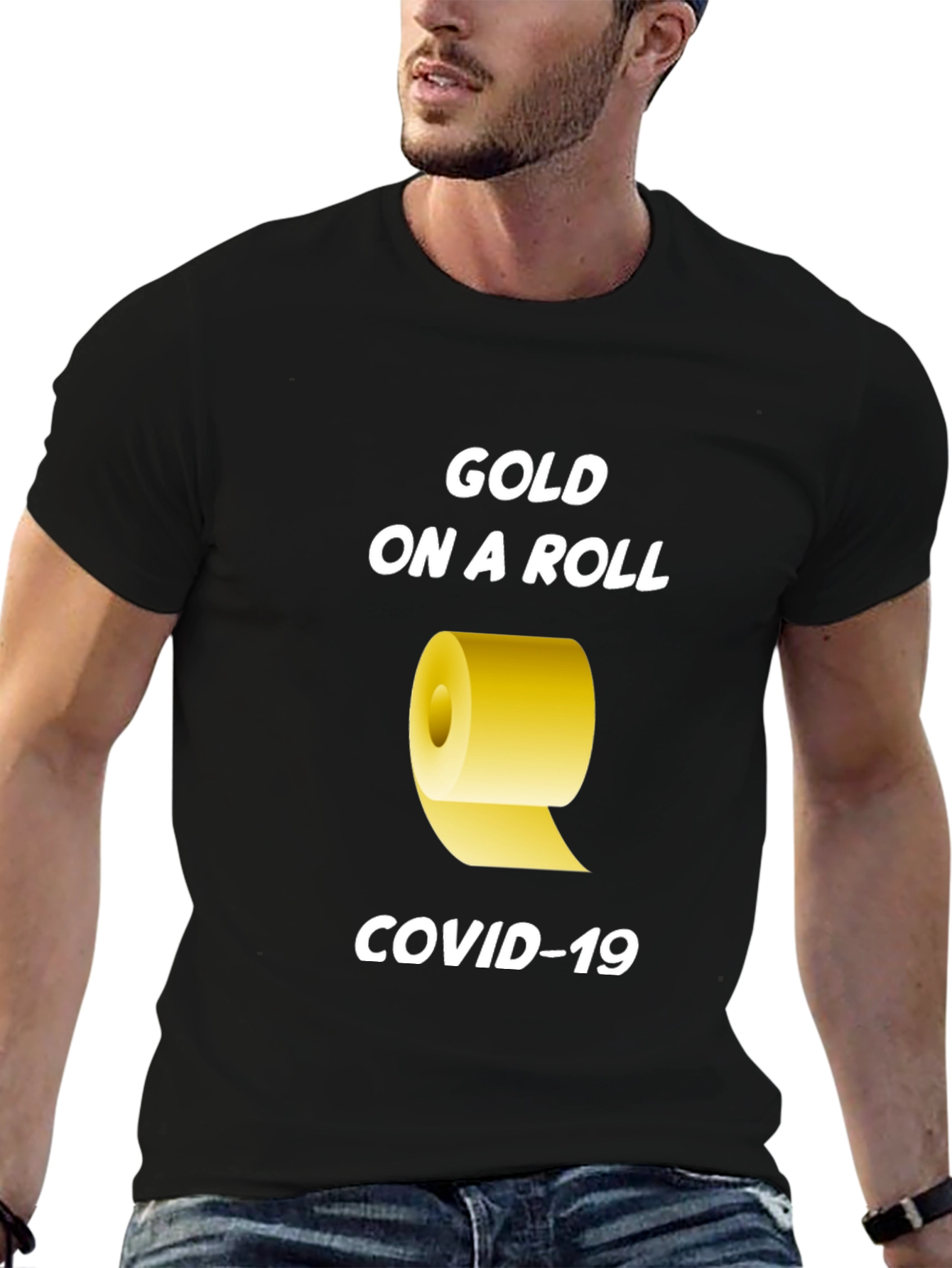 Black Gold On A Roll COVID-19 T-Shirt view 6