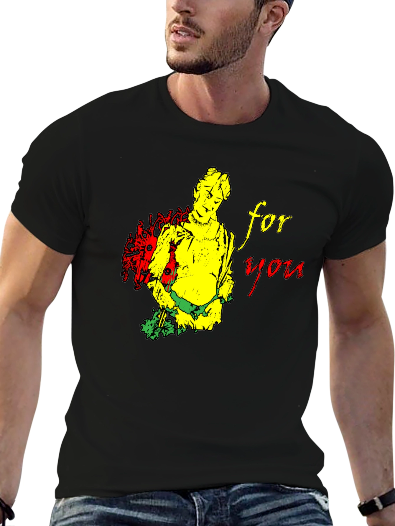 Black Unique Graphic T-Shirt - For You view 6