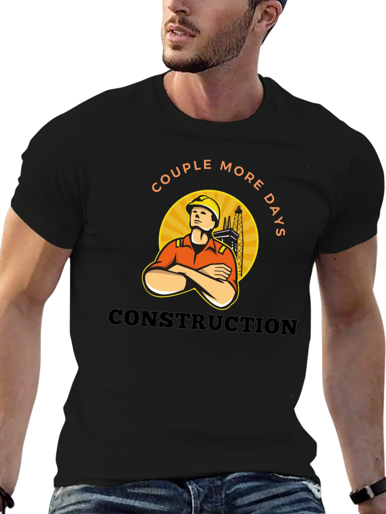 Black Construction Worker Tee - Couple More Days view 6