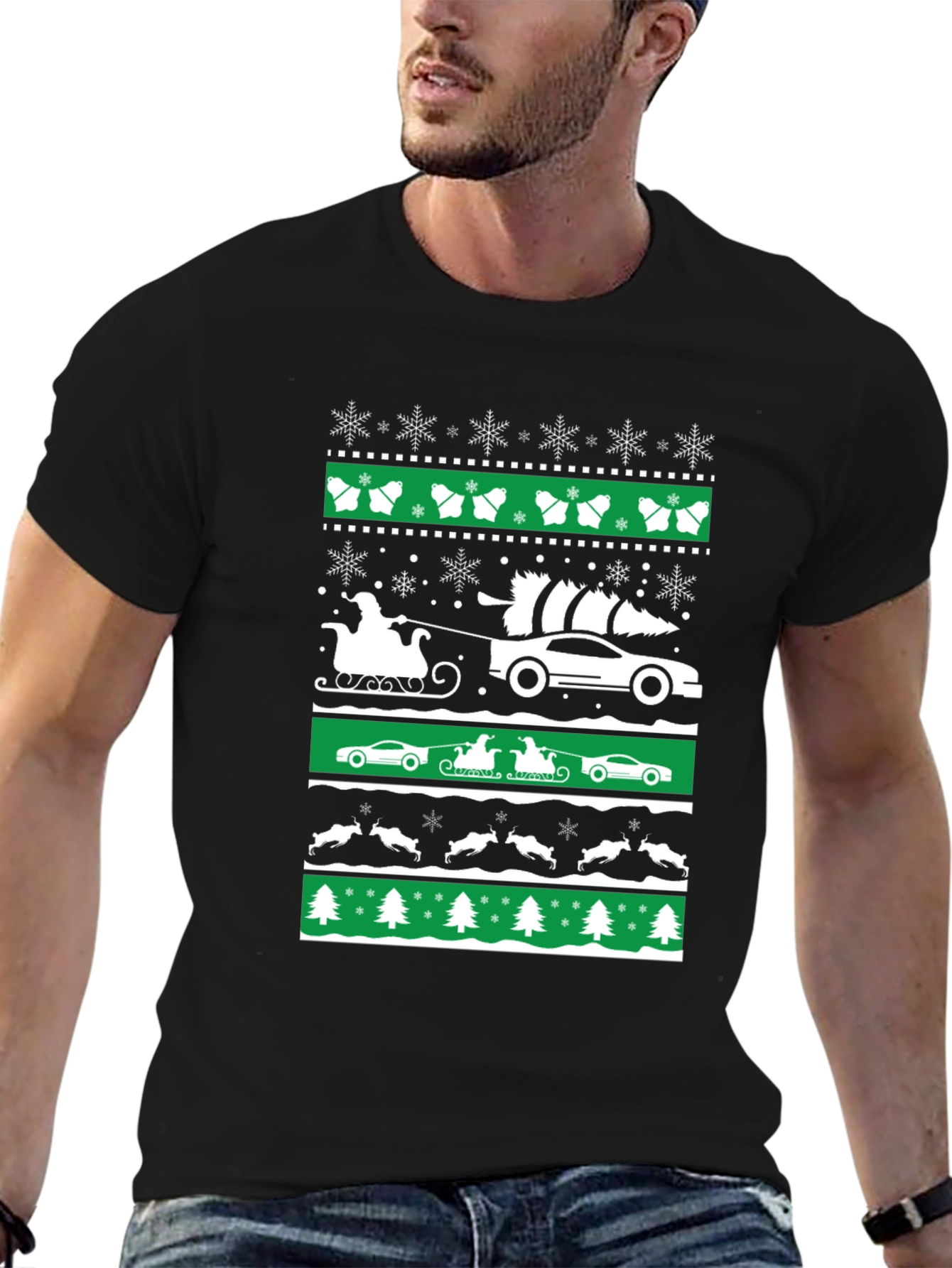 Festive Car Christmas T-Shirt - 6