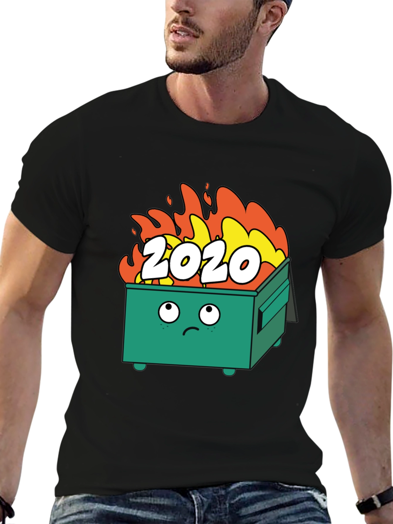 Black 2020 Dumpster Fire T-Shirt - Funny Graphic Tee view 6