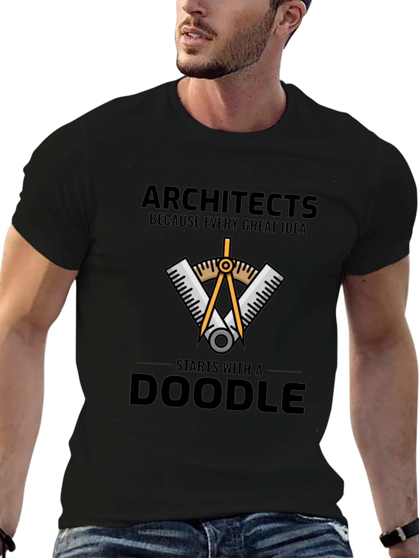 Black Architects Doodle Graphic T-Shirt view 6