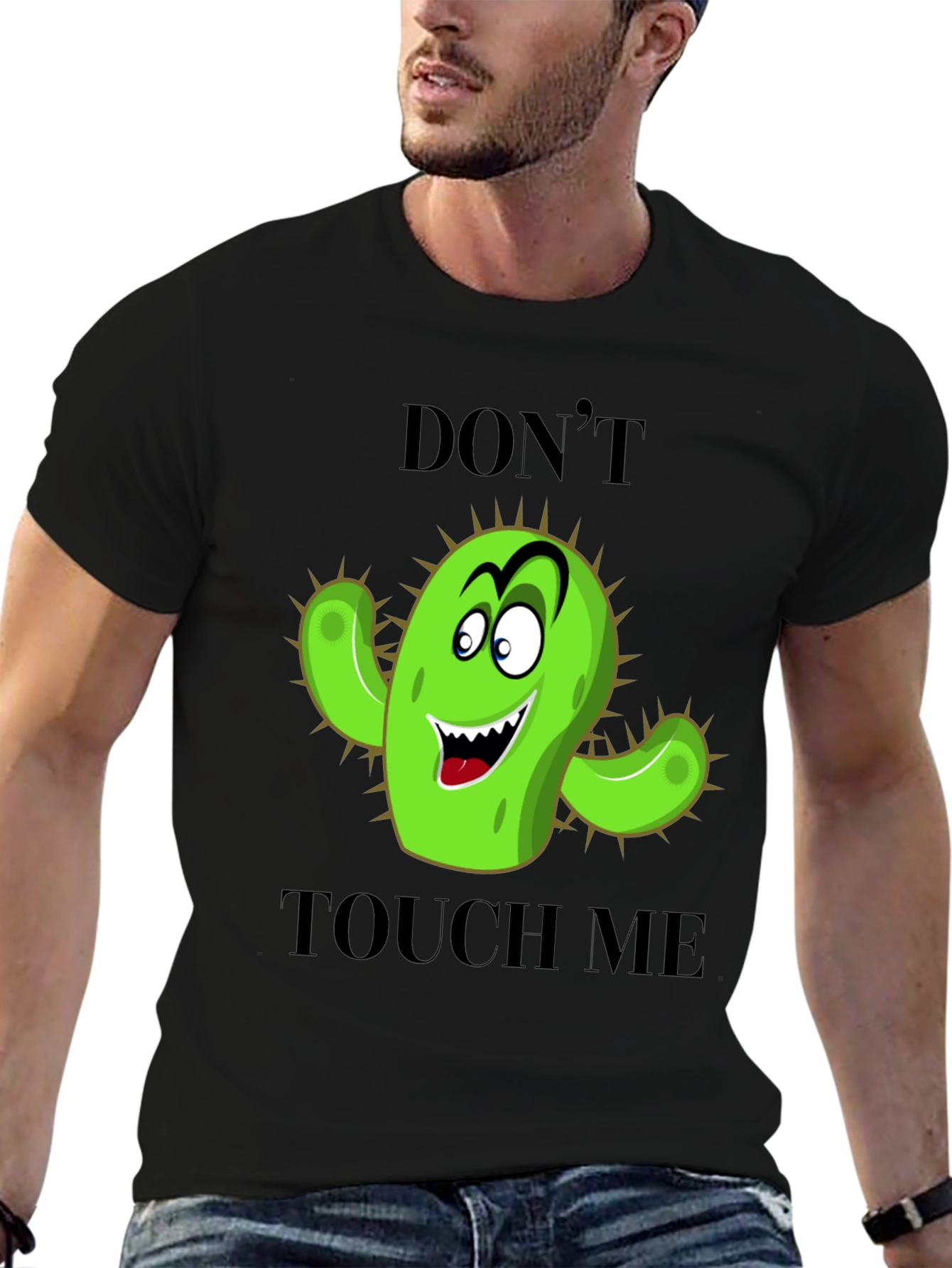 Black Don't Touch Me Cactus Graphic Tee view 6
