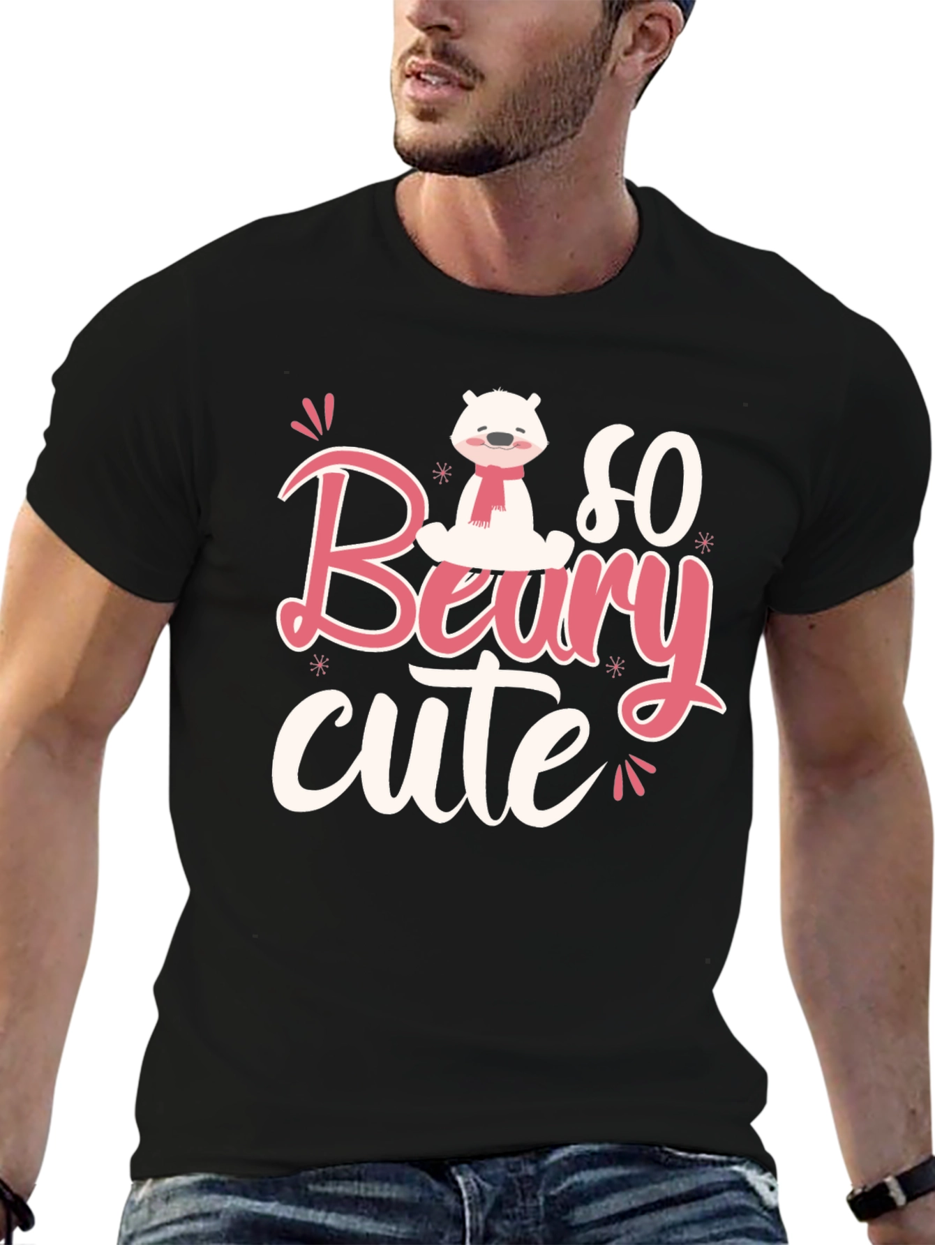 Black So Beary Cute Black Graphic Tee view 6