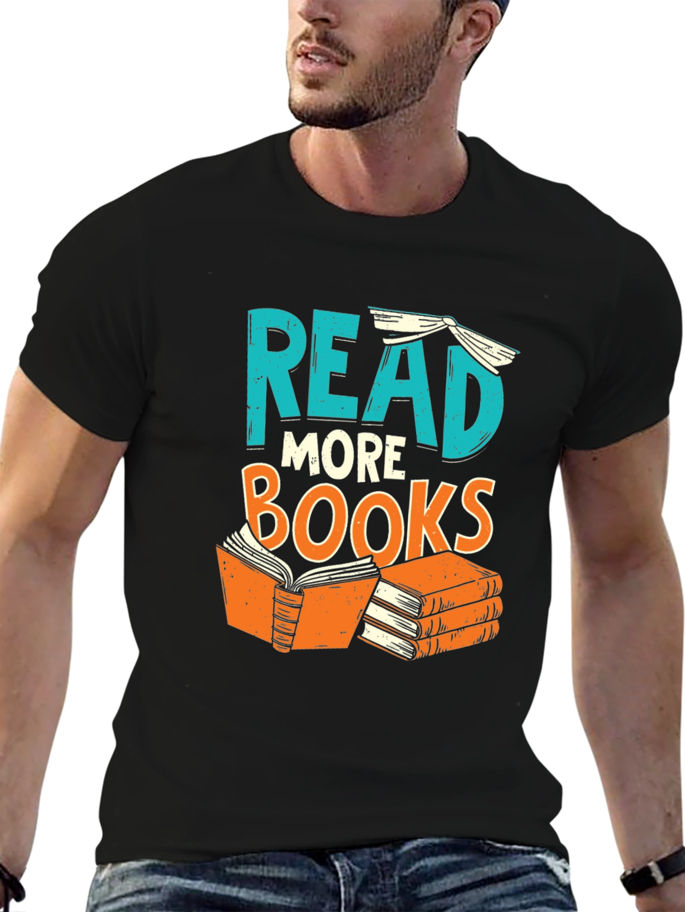 Black Read More Books Graphic T-Shirt view 6