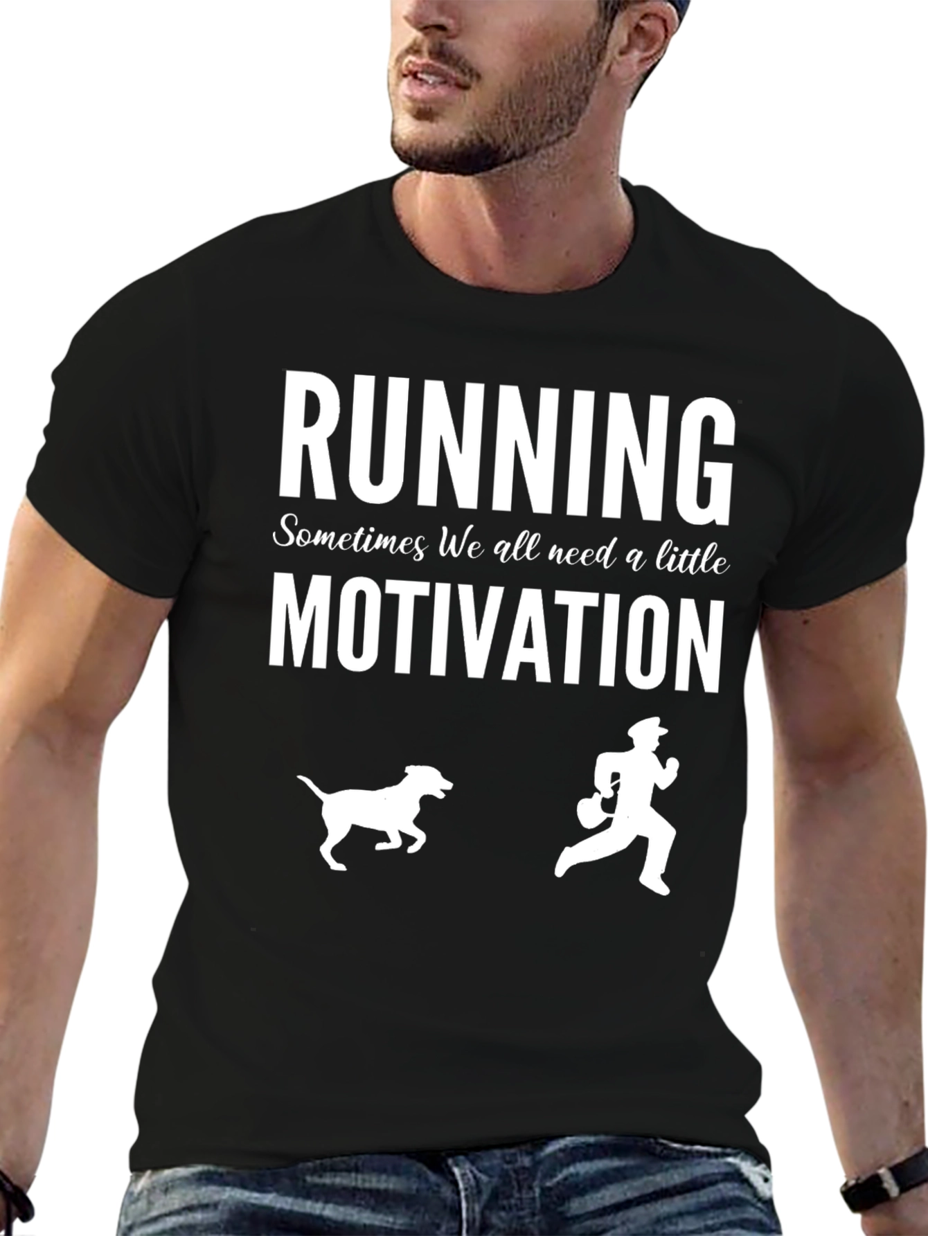 Black Running Motivation T-Shirt view 6