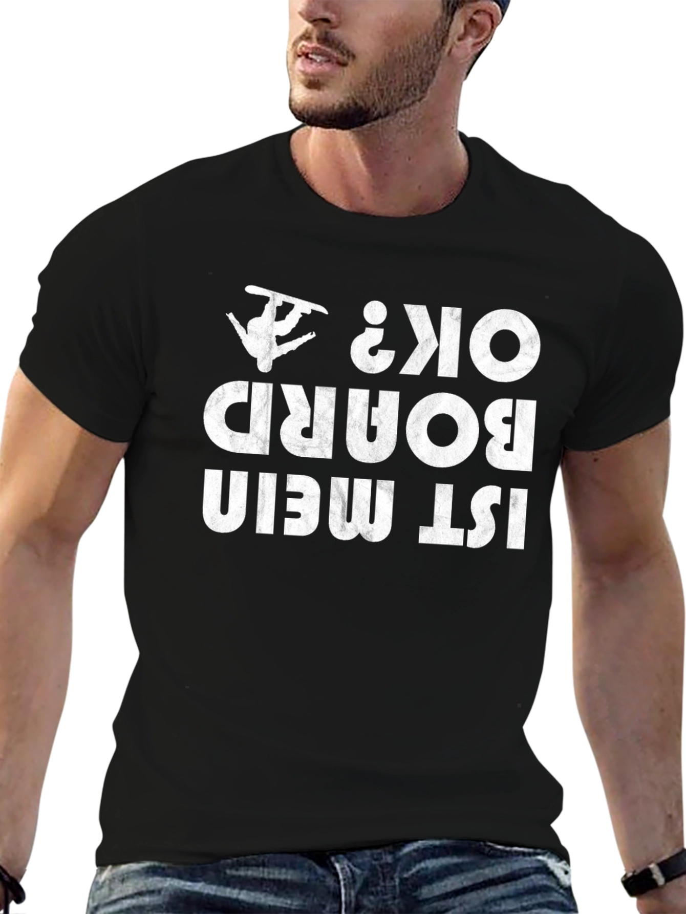Black Funny Snowboarding T-Shirt - Ist Mein Board Ok? view 6