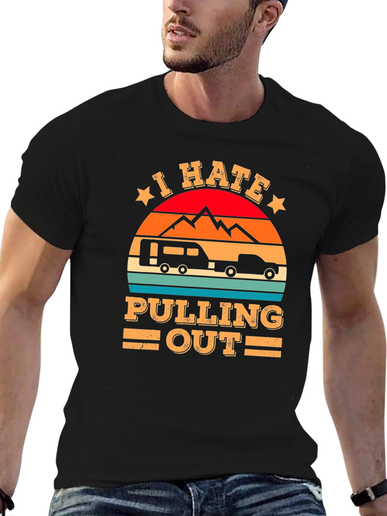 Black I Hate Pulling Out Camping T-Shirt view 6