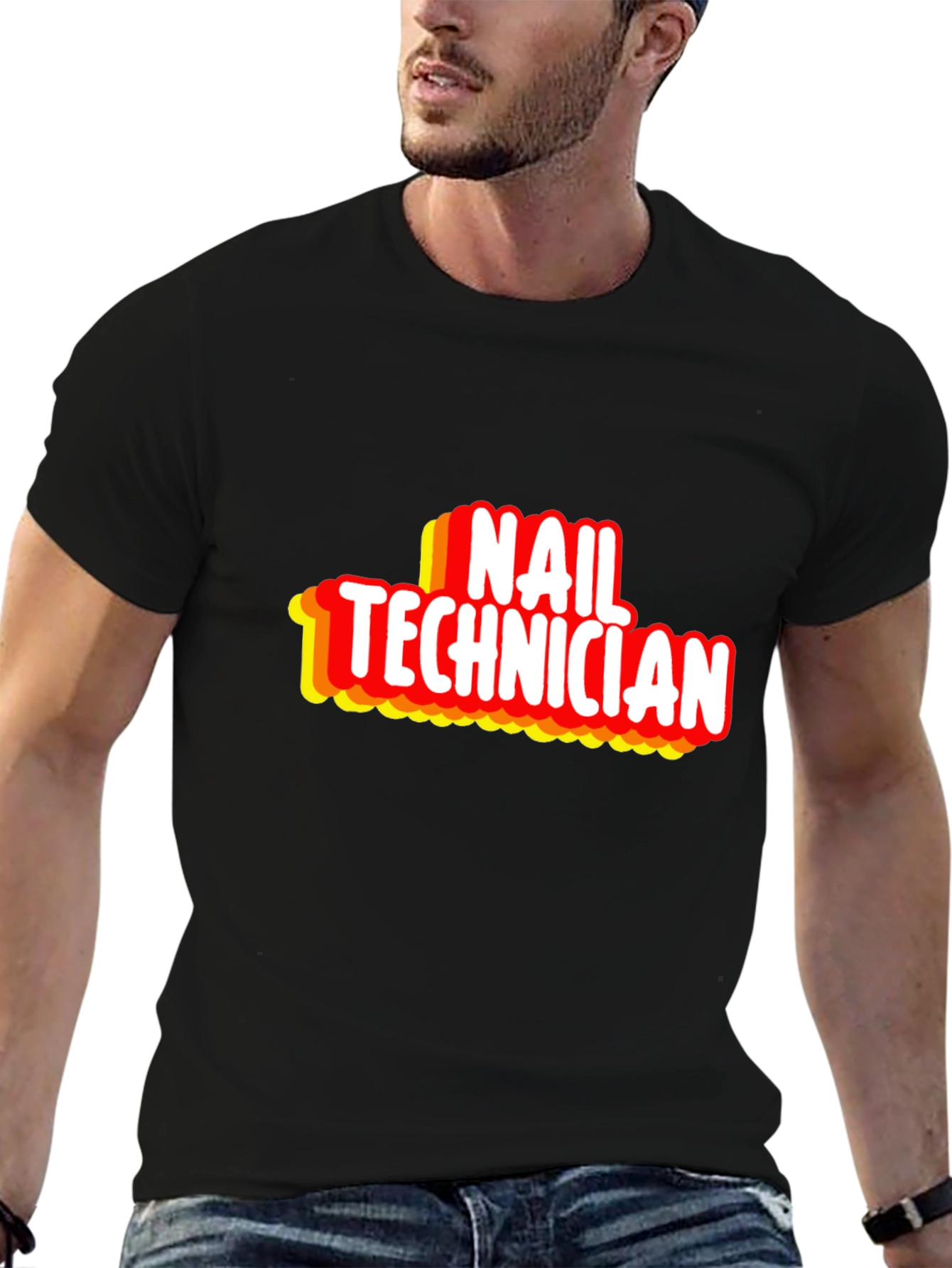Black Nail Technician Graphic Tee - Black view 6
