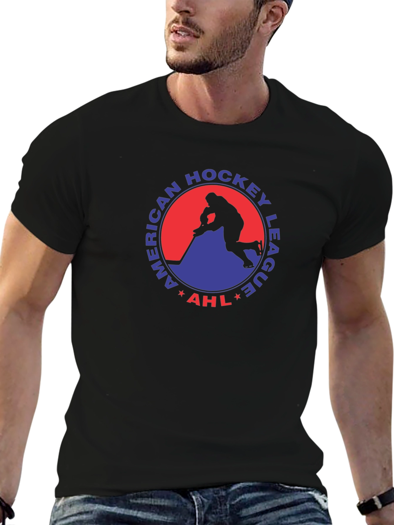 Black American Hockey League Black T-Shirt view 6