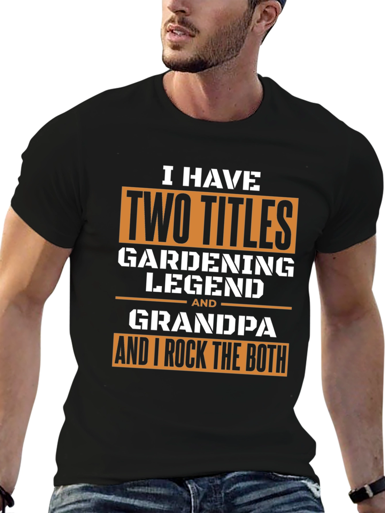 Black Gardening Legend Grandpa T-Shirt view 6