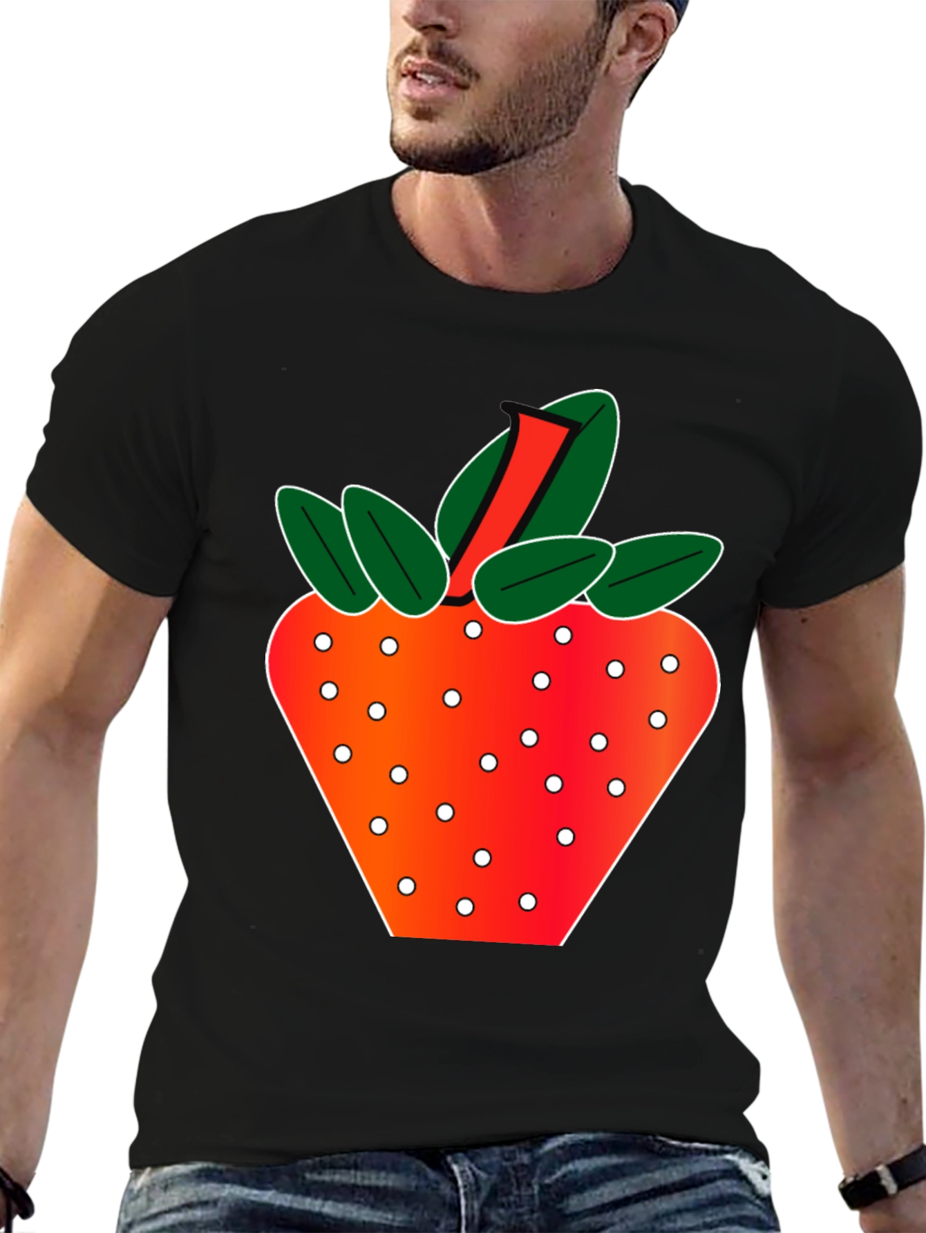 Black Strawberry Graphic T-Shirt - Fresh & Fun Design view 6