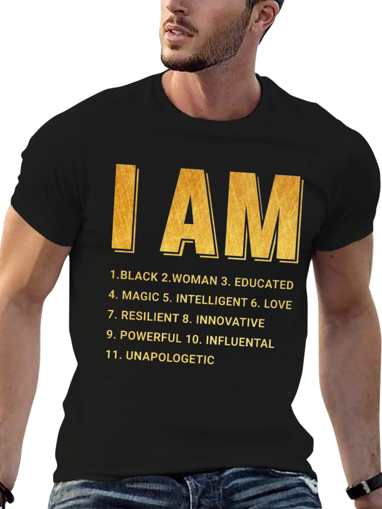 Black I AM Black Woman T-Shirt view 6