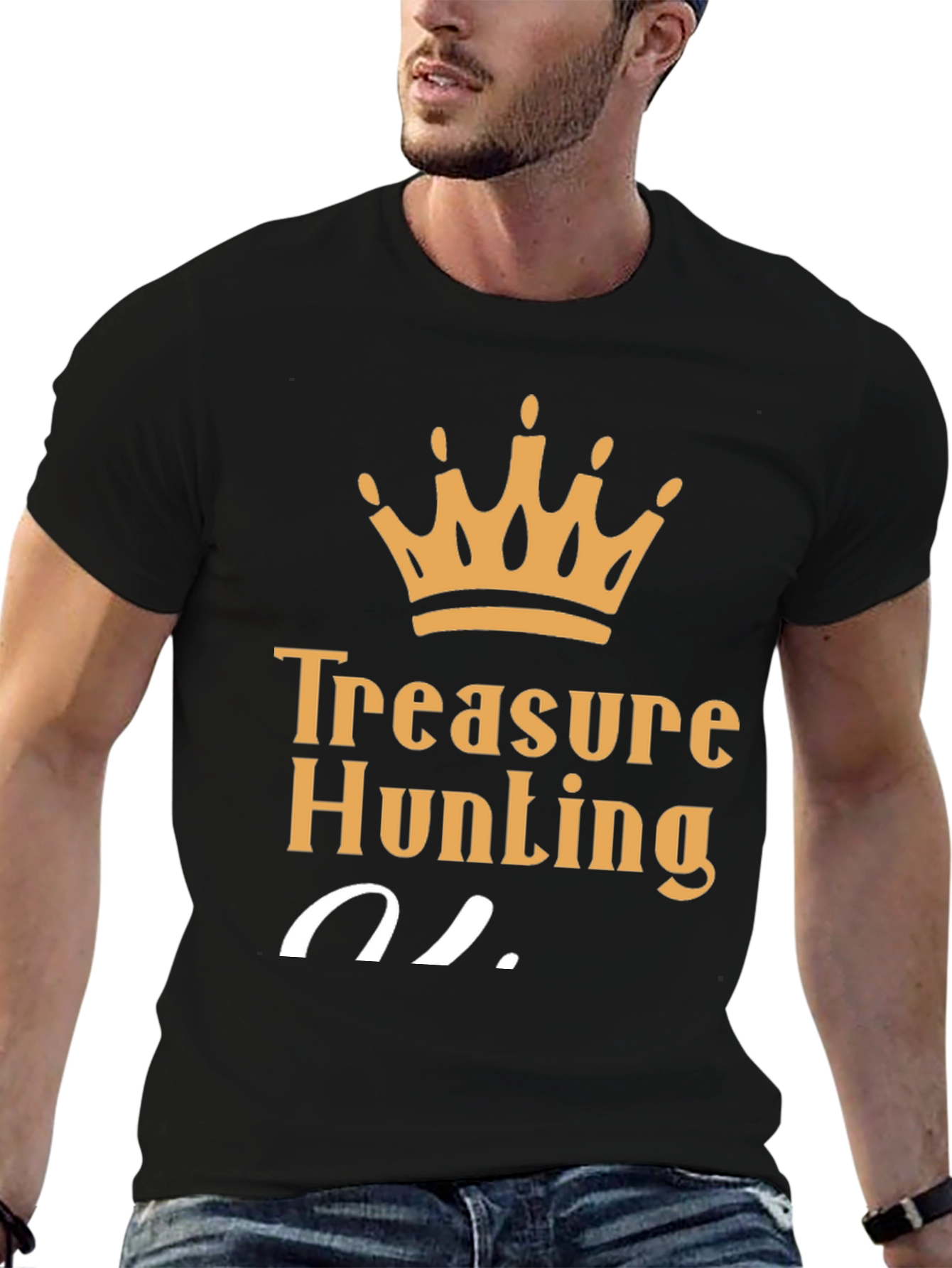 Black Treasure Hunting King T-Shirt - Black view 6