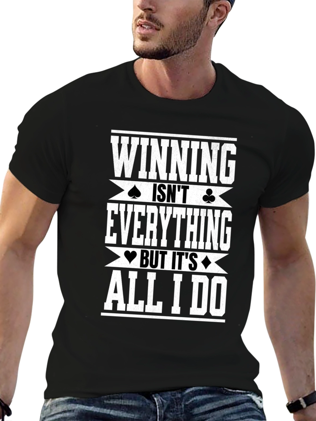 Black Winning Is All I Do Graphic Tee - Black view 6