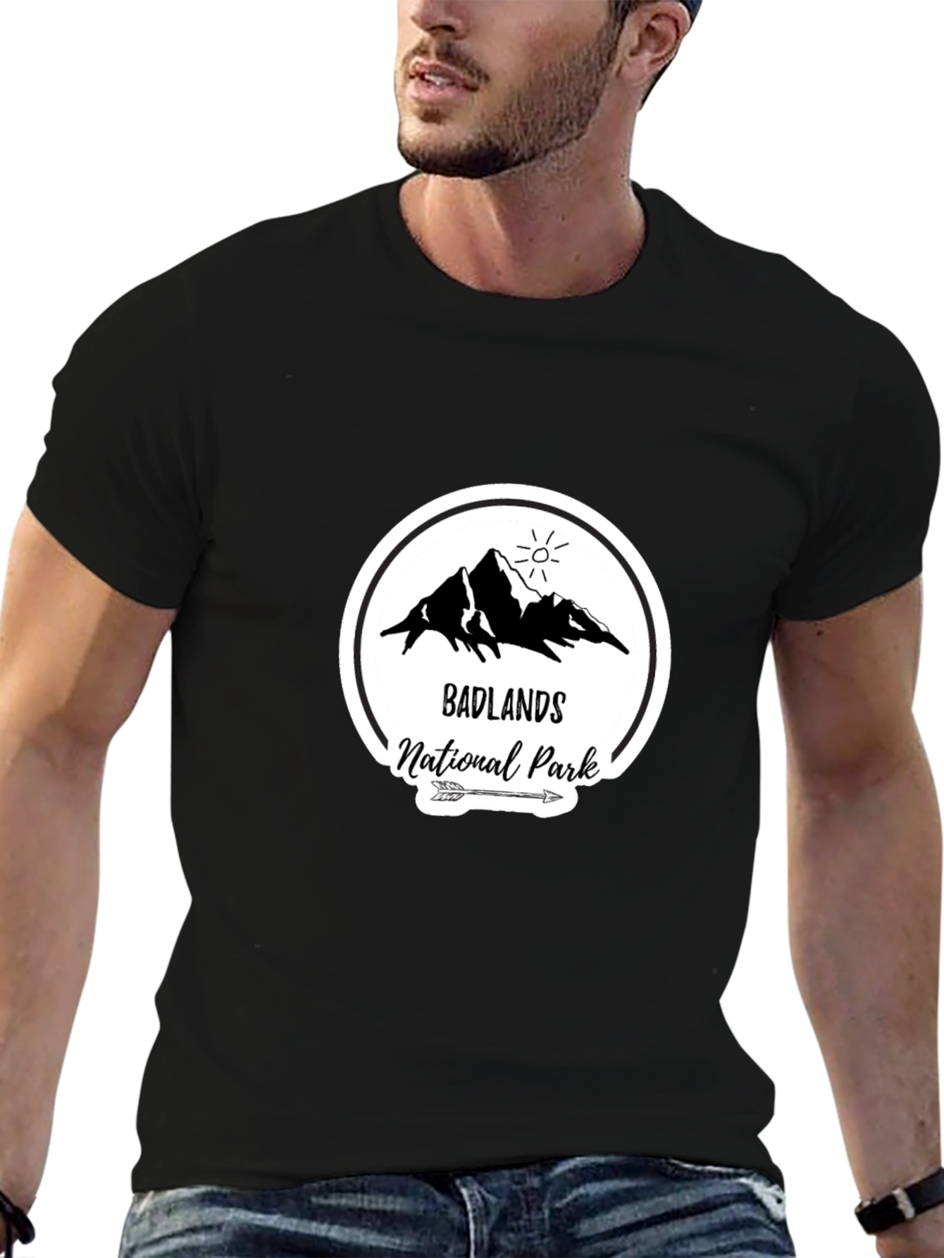 Black Badlands National Park Graphic T-Shirt view 6