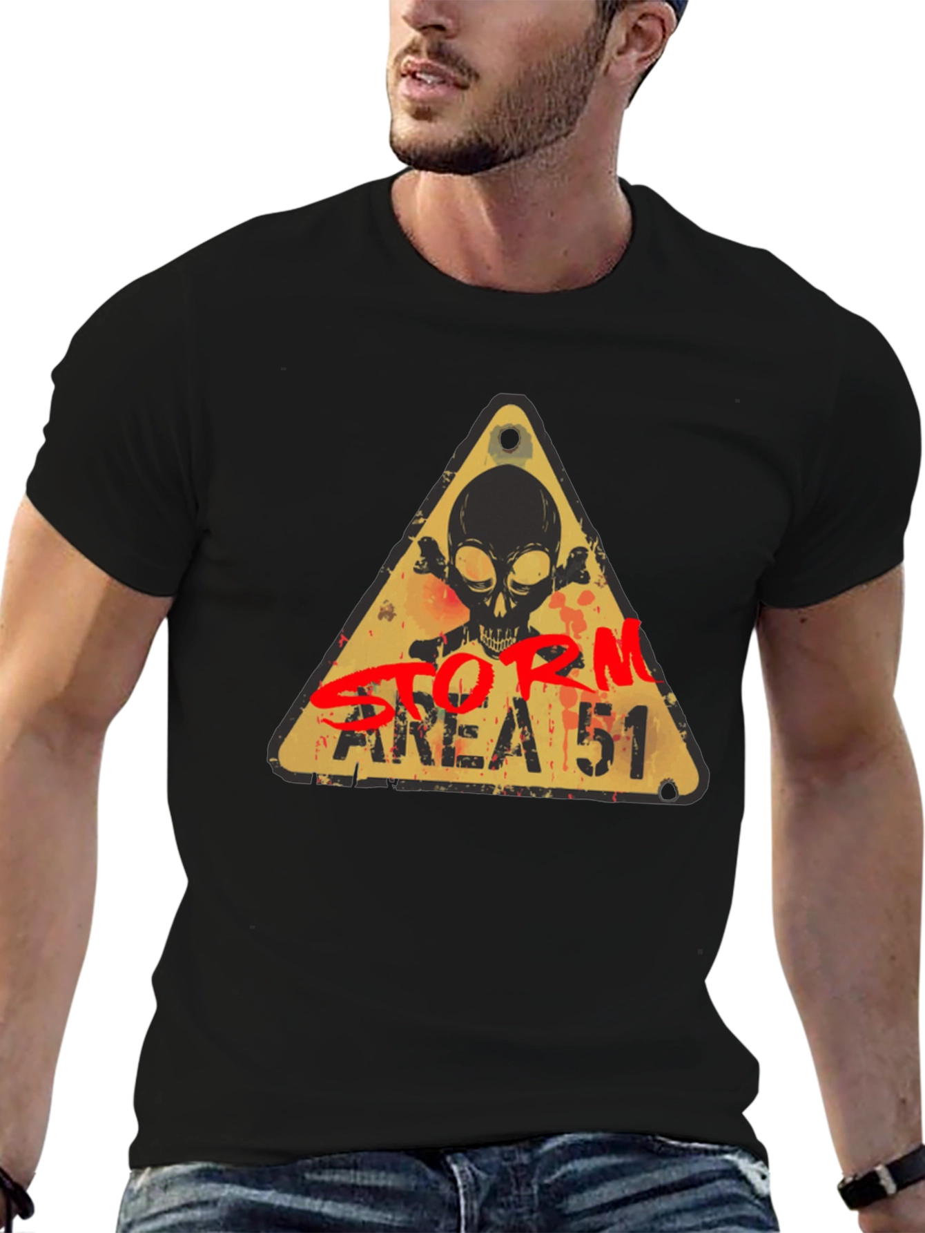 Black Storm Area 51 Alien Graphic Tee view 6
