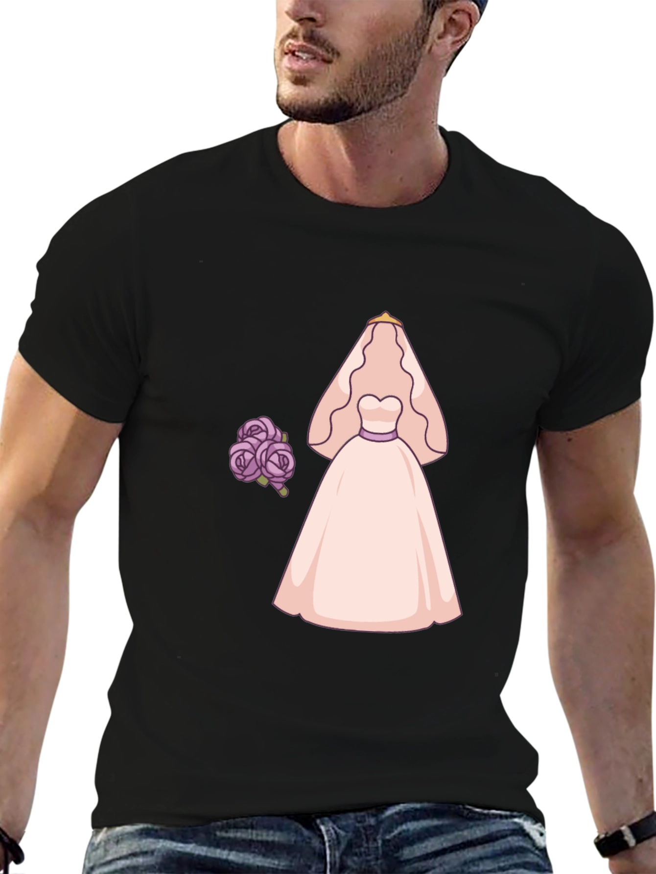 Bride to Be T-Shirt - Wedding Dress & Flowers - 6