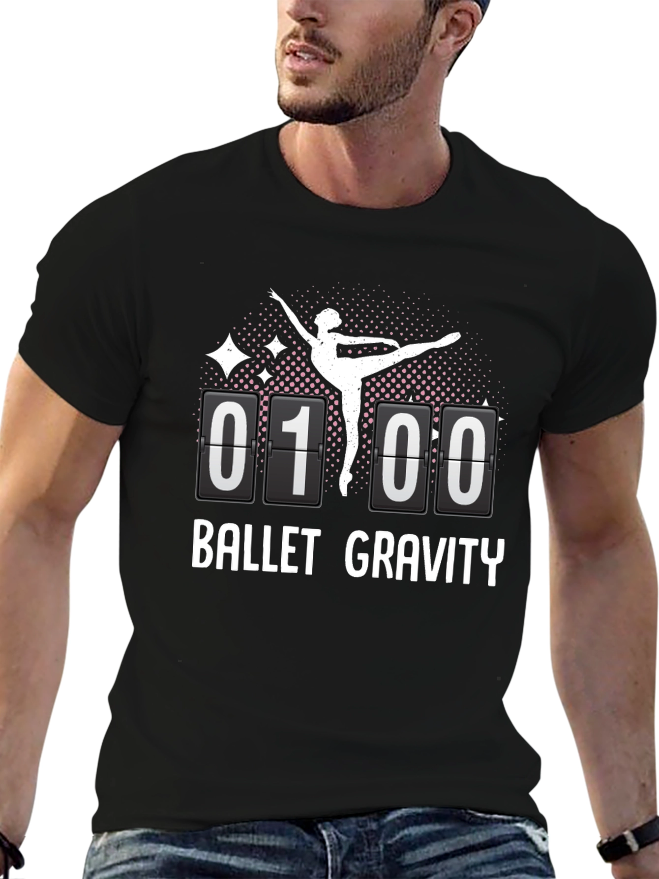 Black Ballet Gravity T-Shirt | Dancer Design view 6