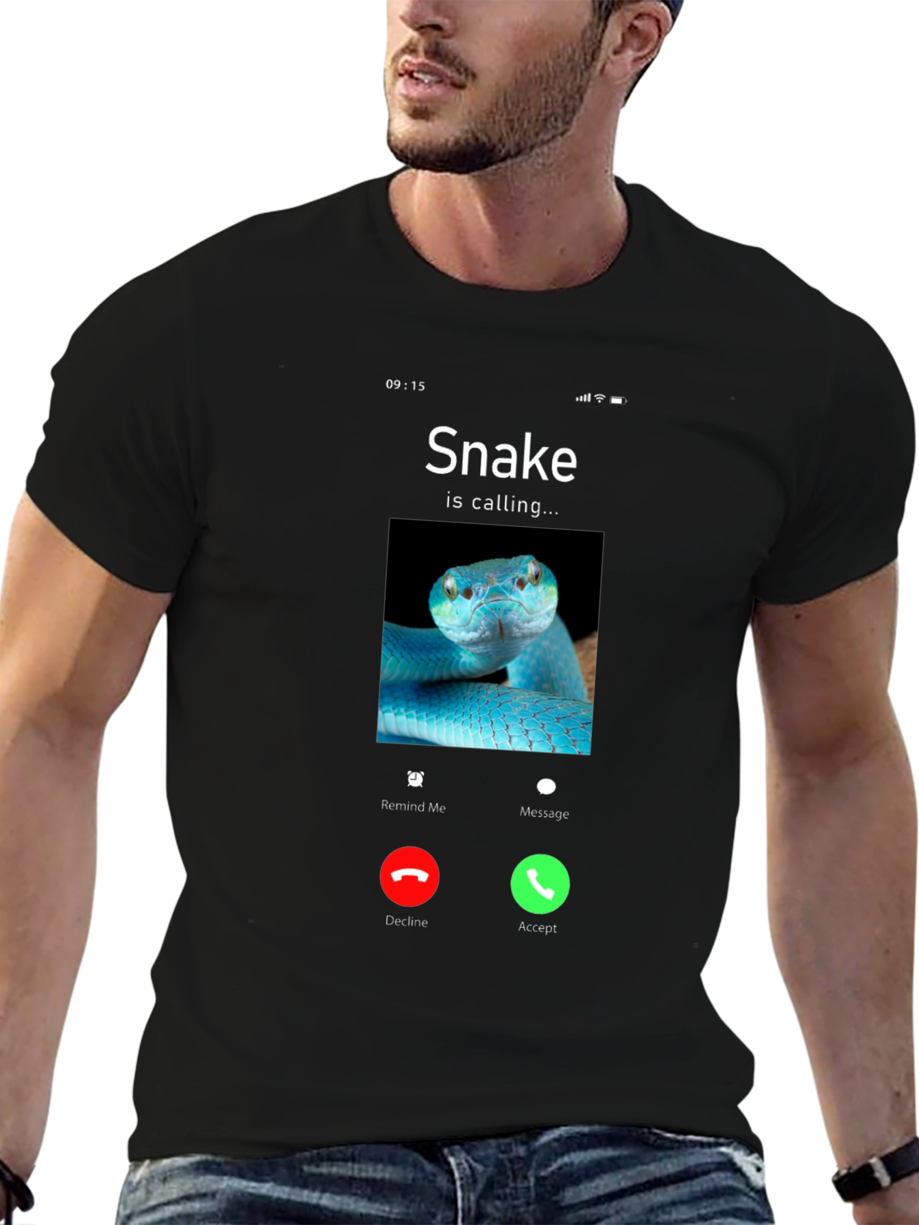 Black Snake Calling T-Shirt - Funny Reptile Lover Tee view 6