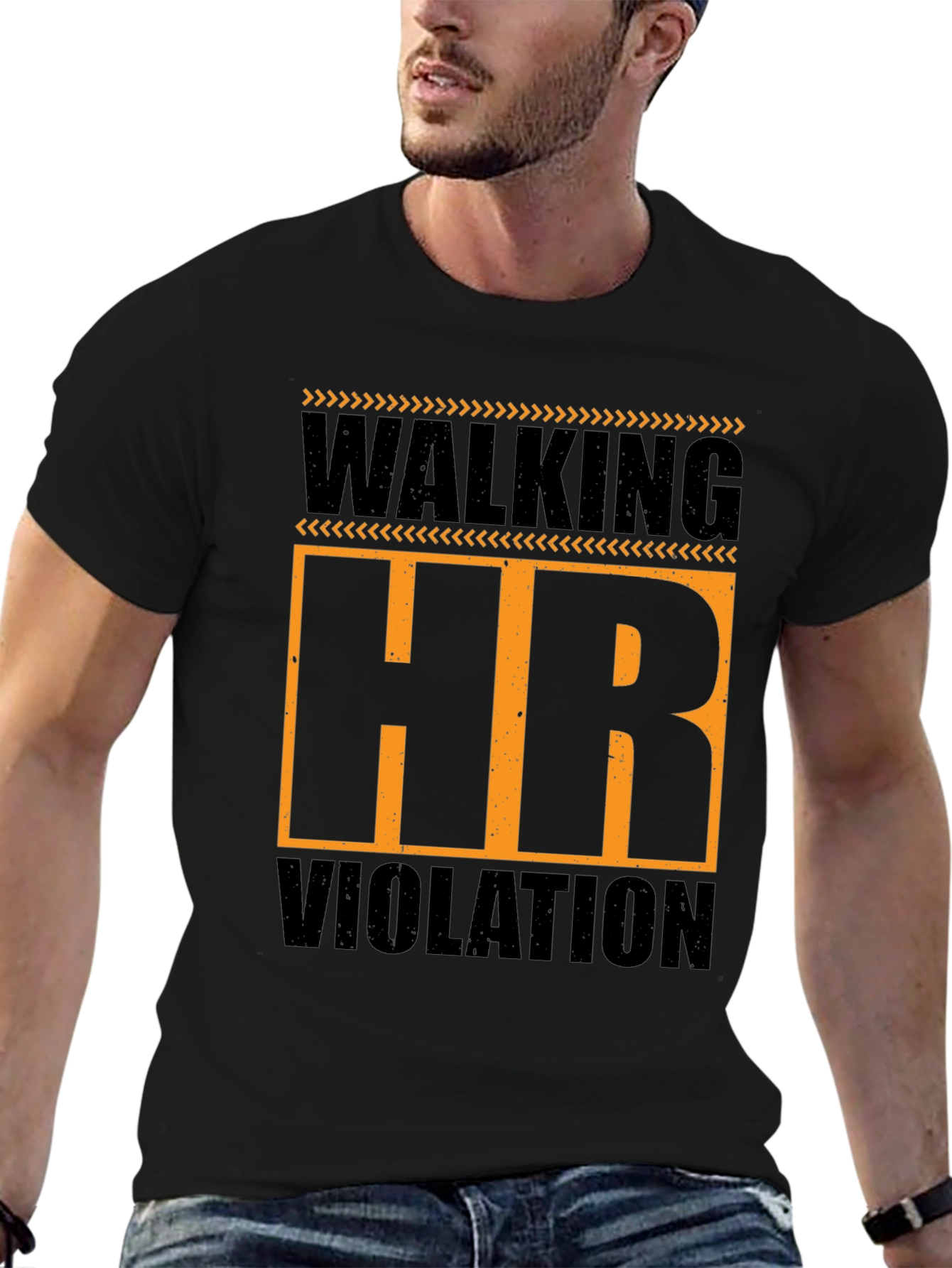 Black Walking HR Violation Graphic T-Shirt view 6