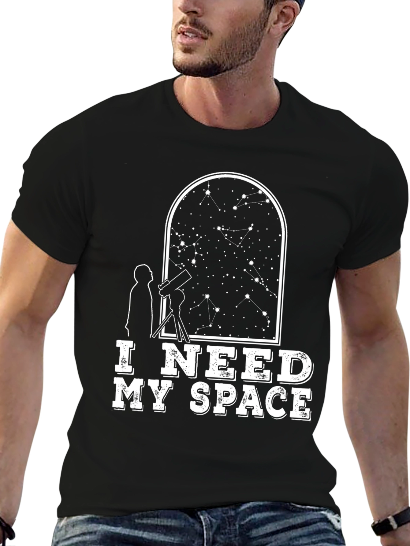 Black I Need My Space Graphic Tee view 6