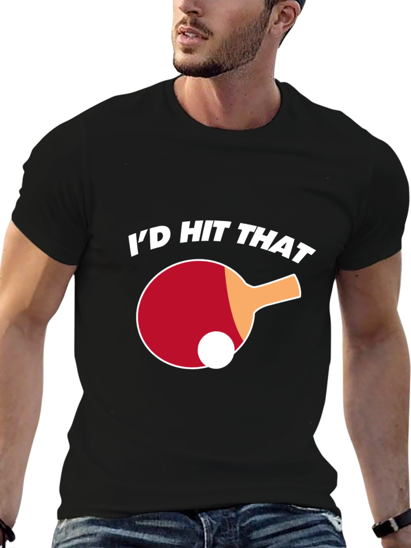 Black I'd Hit That Ping Pong T-Shirt view 6