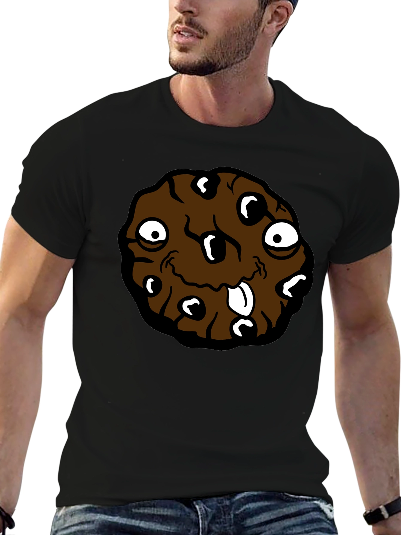 Black Cookie Monster Graphic T-Shirt view 6