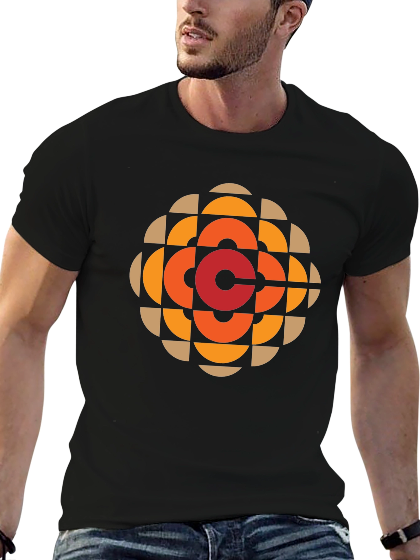 Black Retro CBC Logo Black T-Shirt view 6