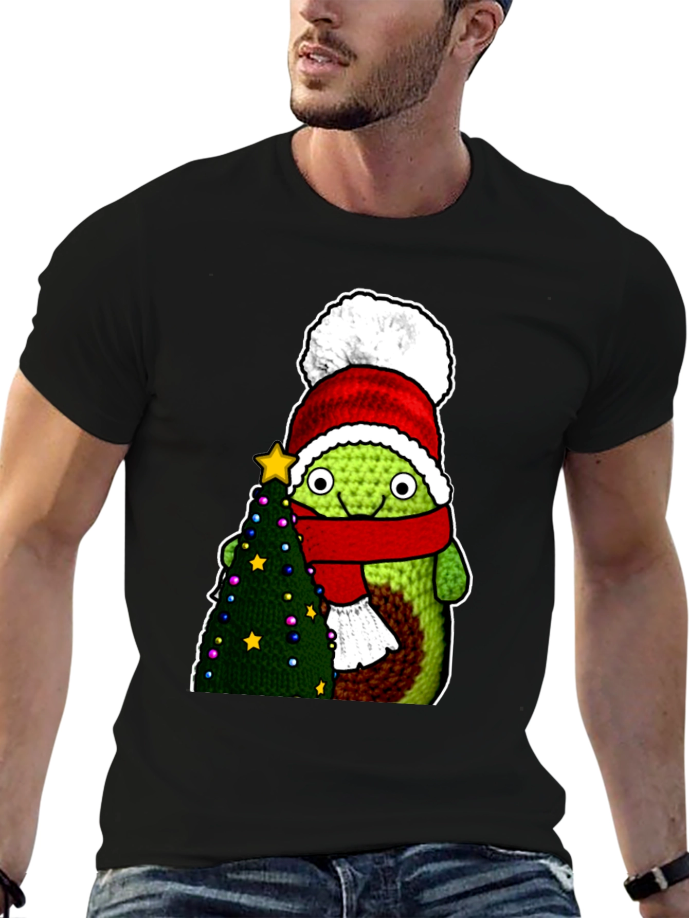 Black Avocado Christmas T-Shirt view 6