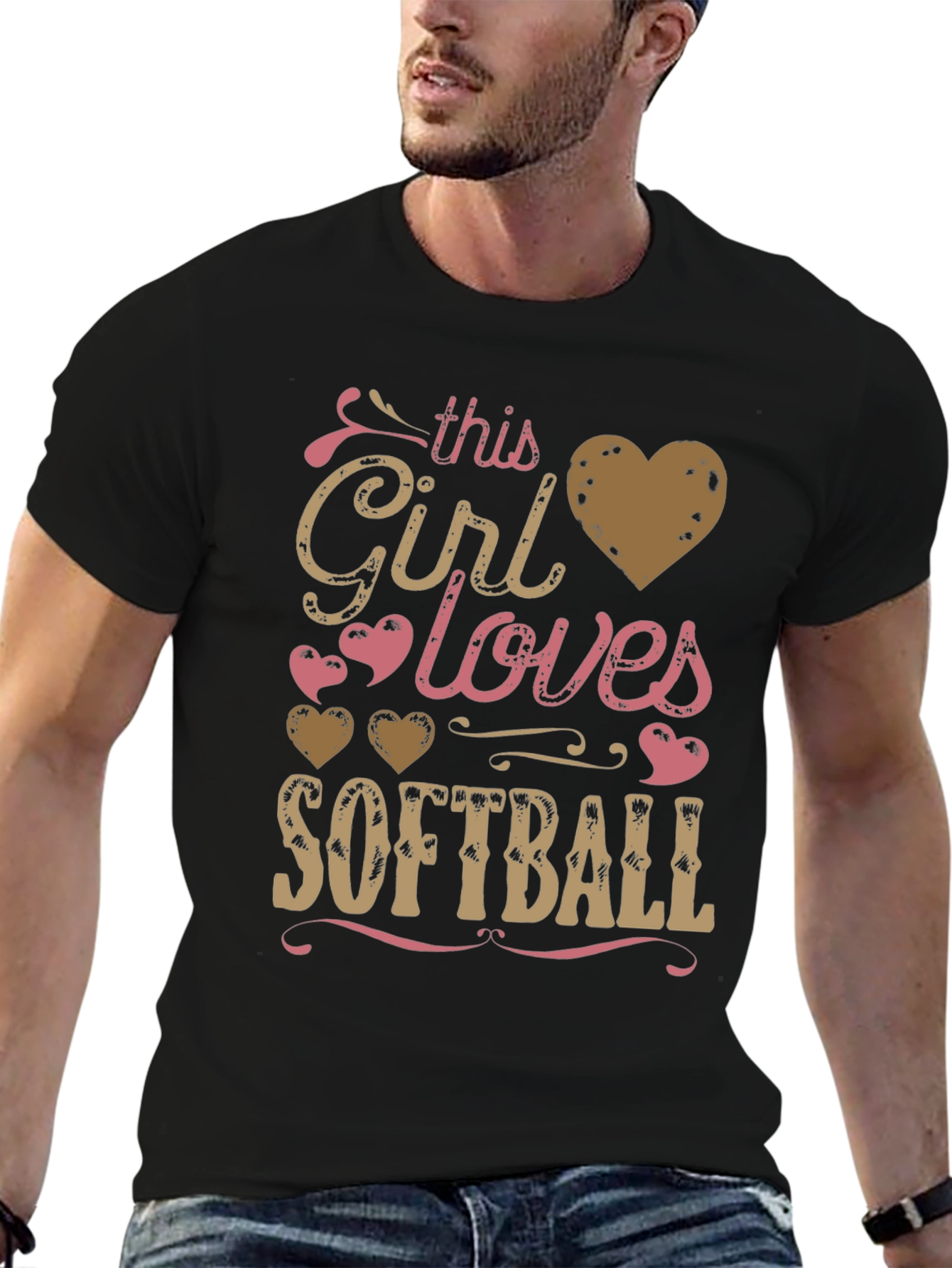 Black Girl Loves Softball T-Shirt - Fun Graphic Tee view 6