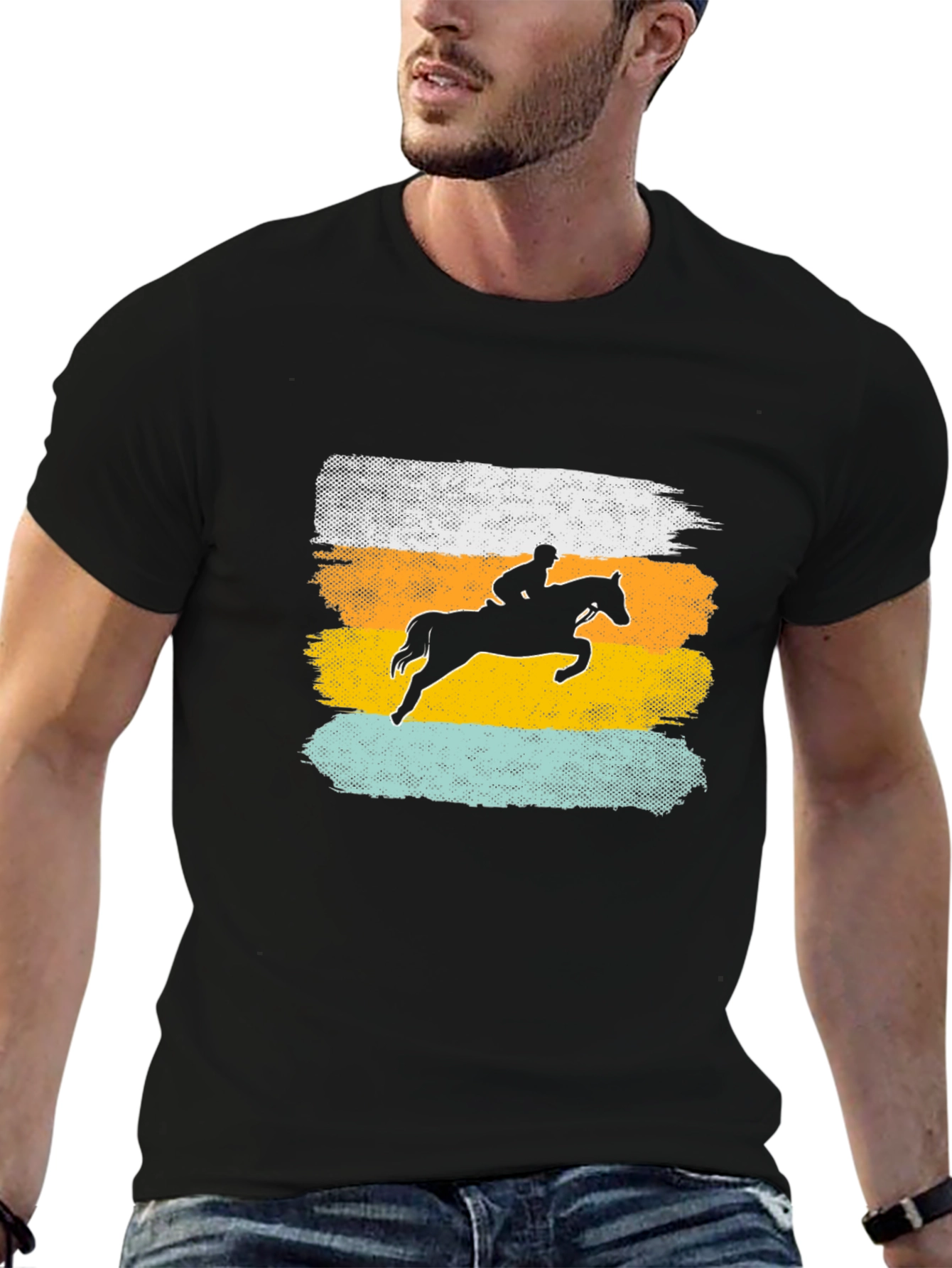 Black Equestrian Silhouette T-Shirt view 6
