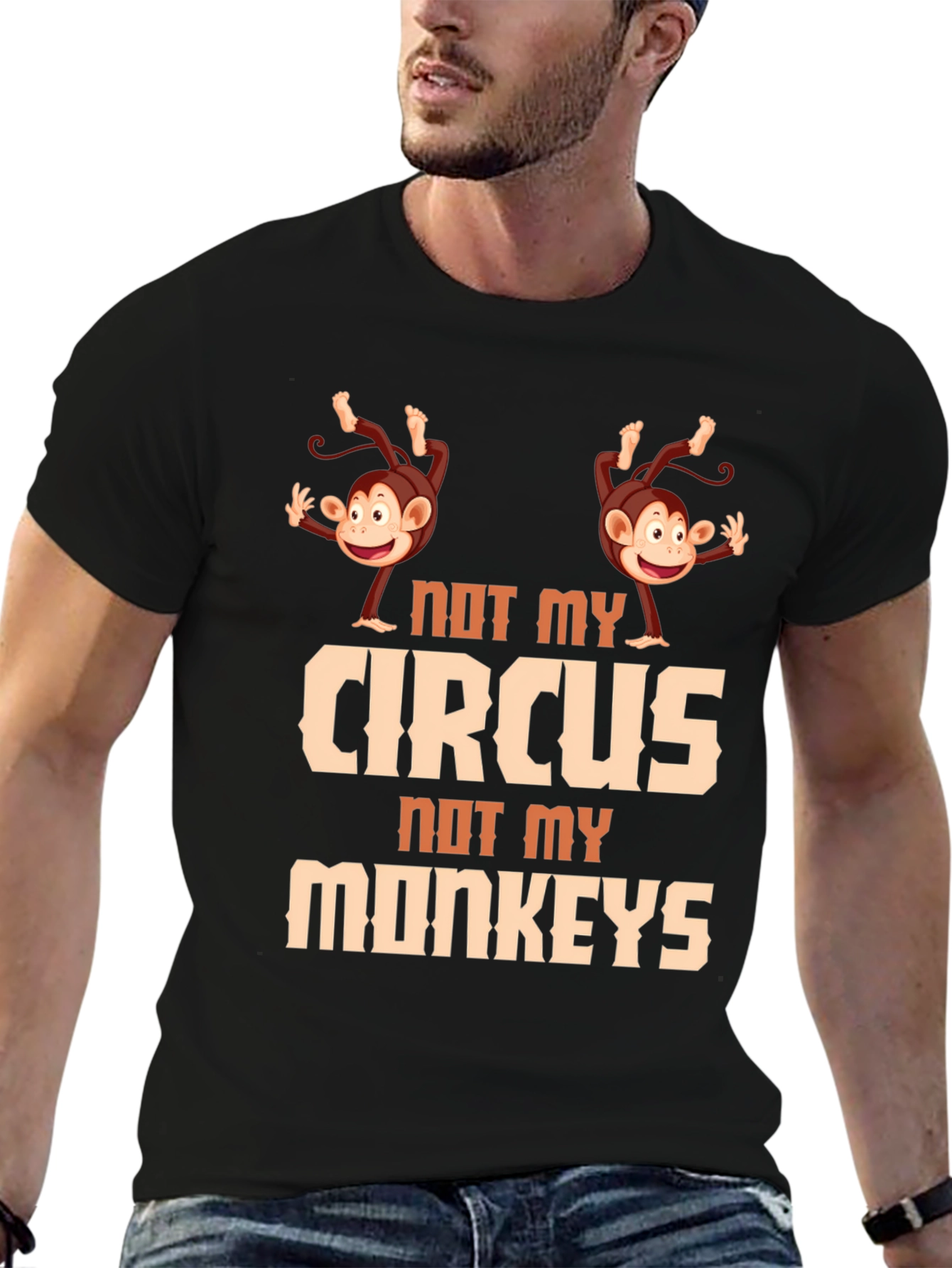 Black Not My Circus Monkeys Graphic Tee view 6