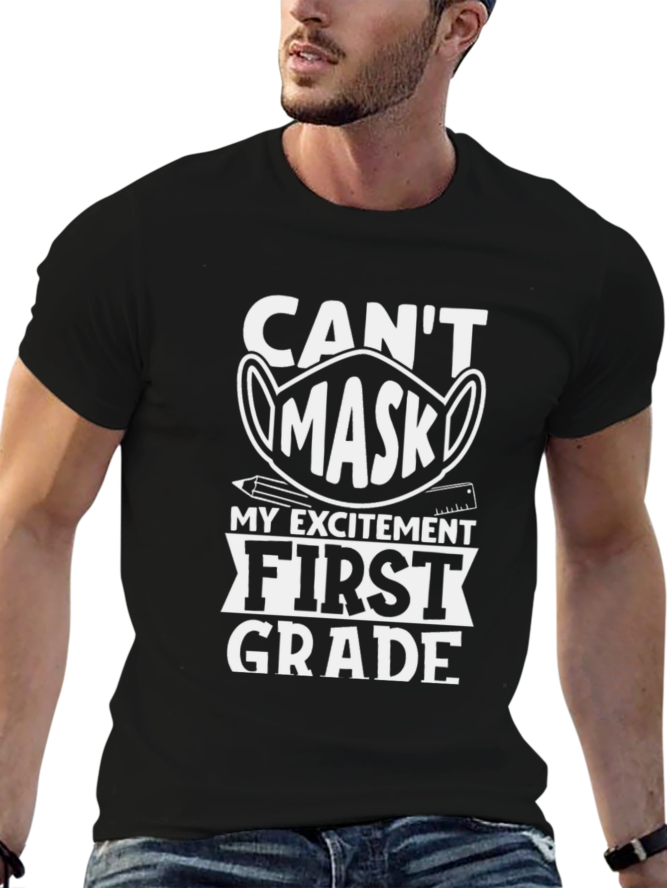 Can't Mask My Excitement First Grade T-Shirt - 6