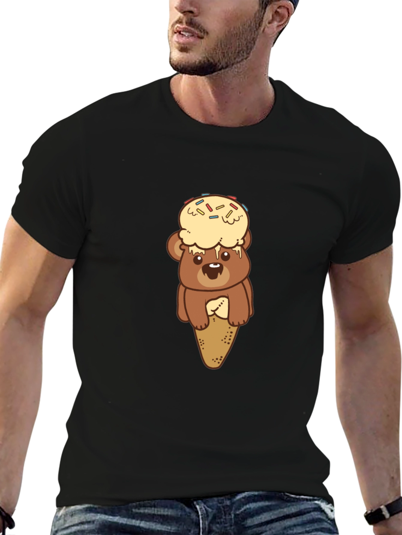 Black Bear Ice Cream T-Shirt - Novelty Tee view 6