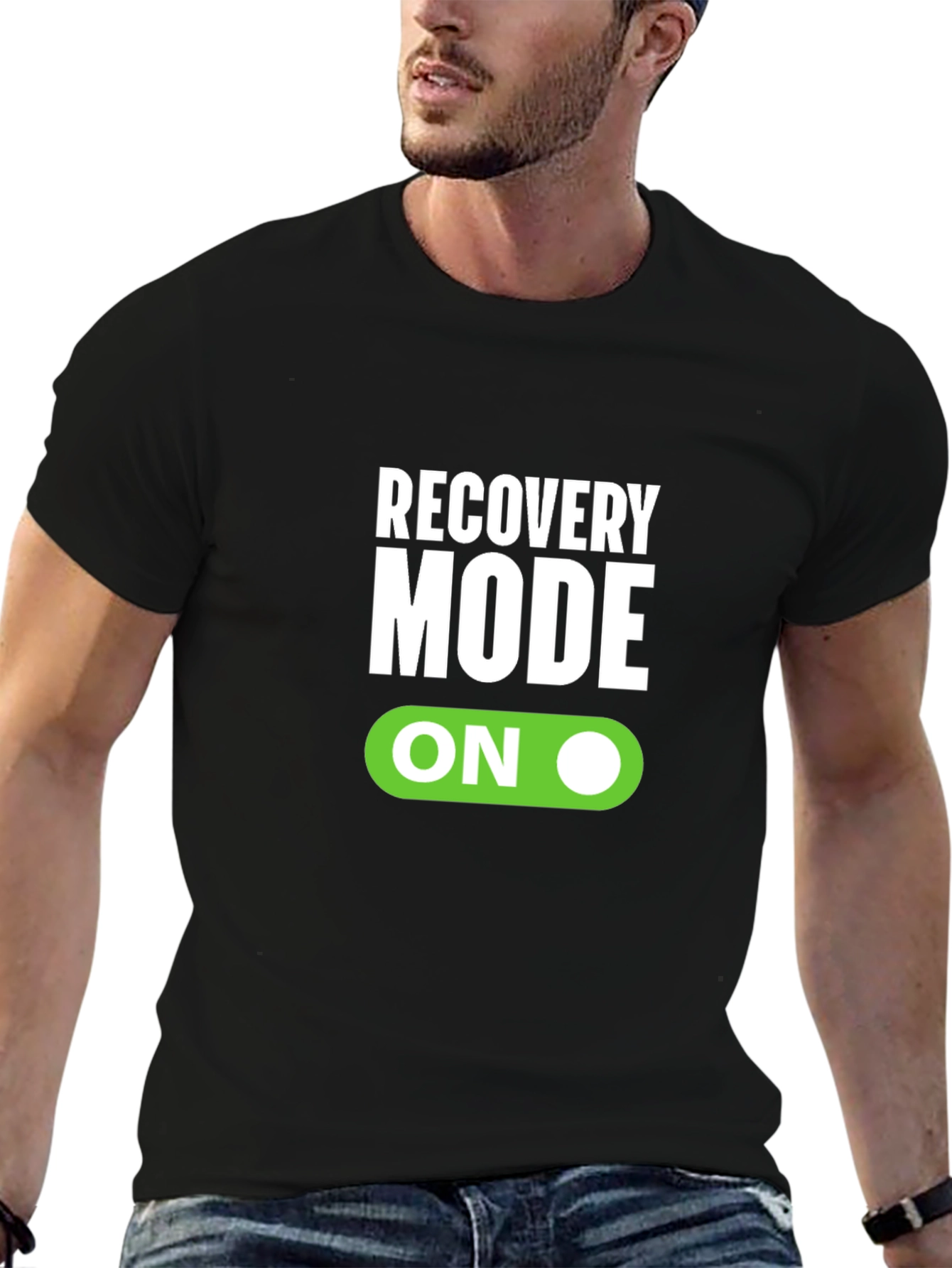 Black Recovery Mode On Black T-Shirt view 6