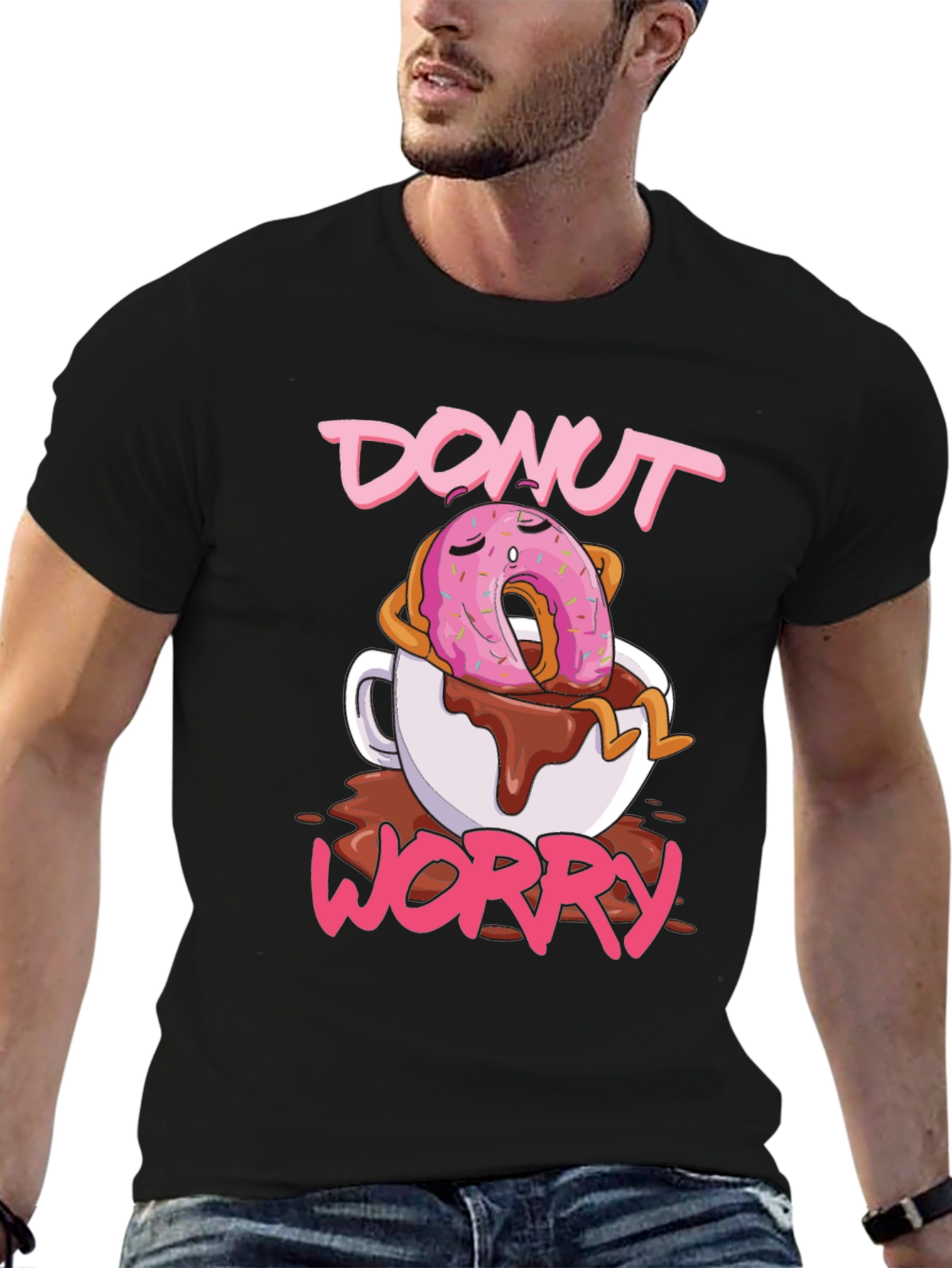Black Donut Worry Graphic Tee - Relaxed Fit view 6