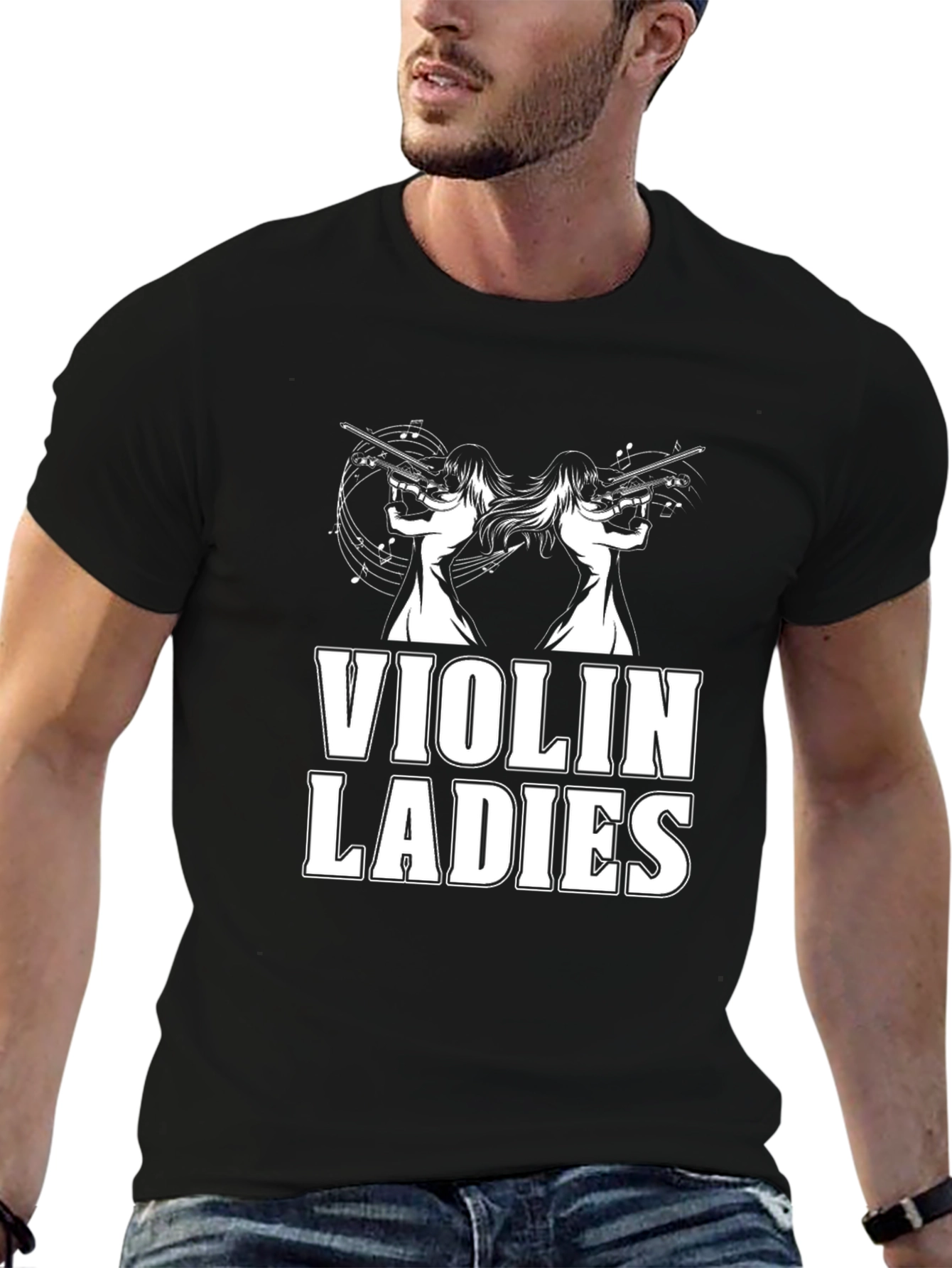 Black Violin Ladies Graphic Tee - Black Novelty T-Shirt view 6