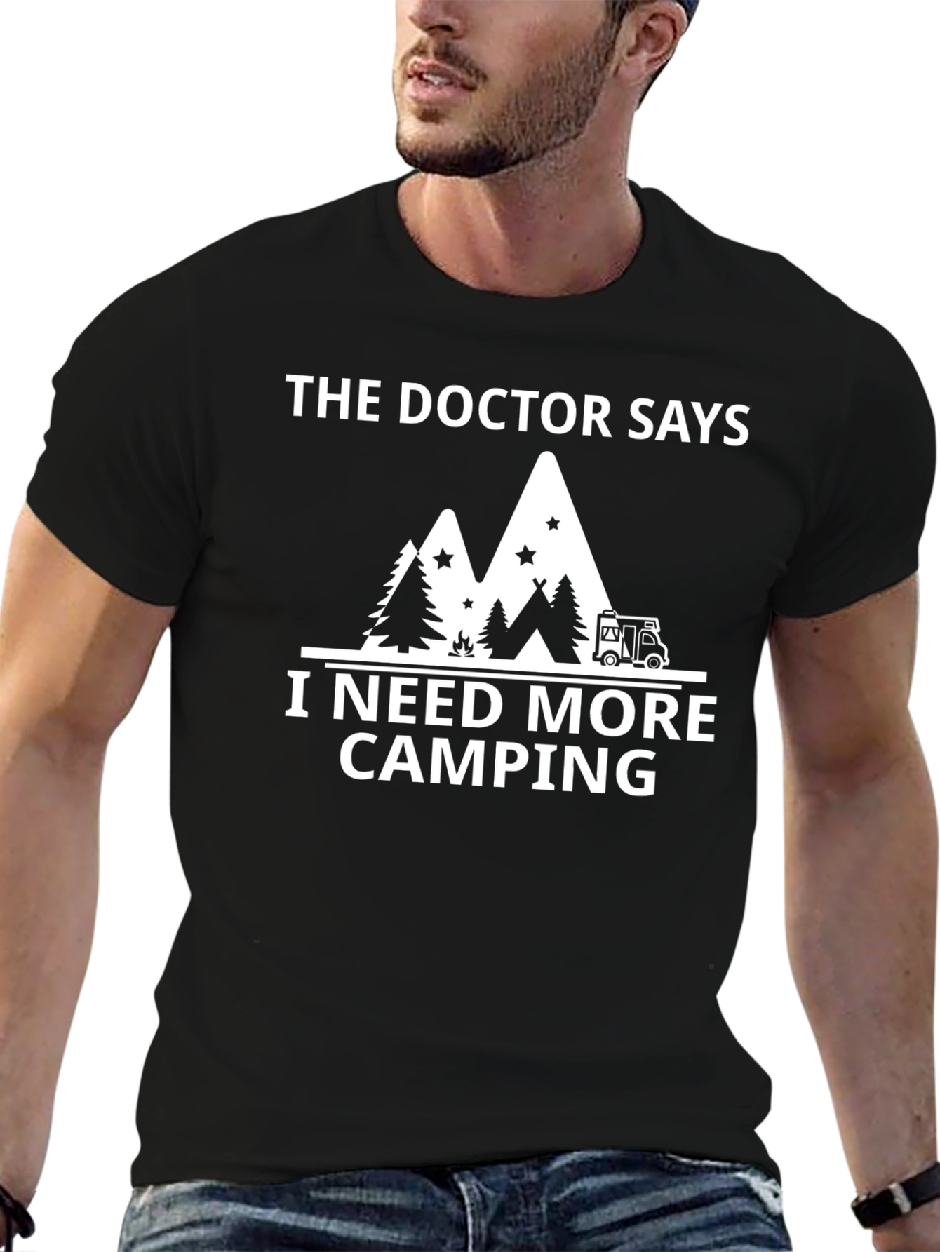 Black Camping Adventure T-Shirt - The Doctor Says I Need More Camping view 6