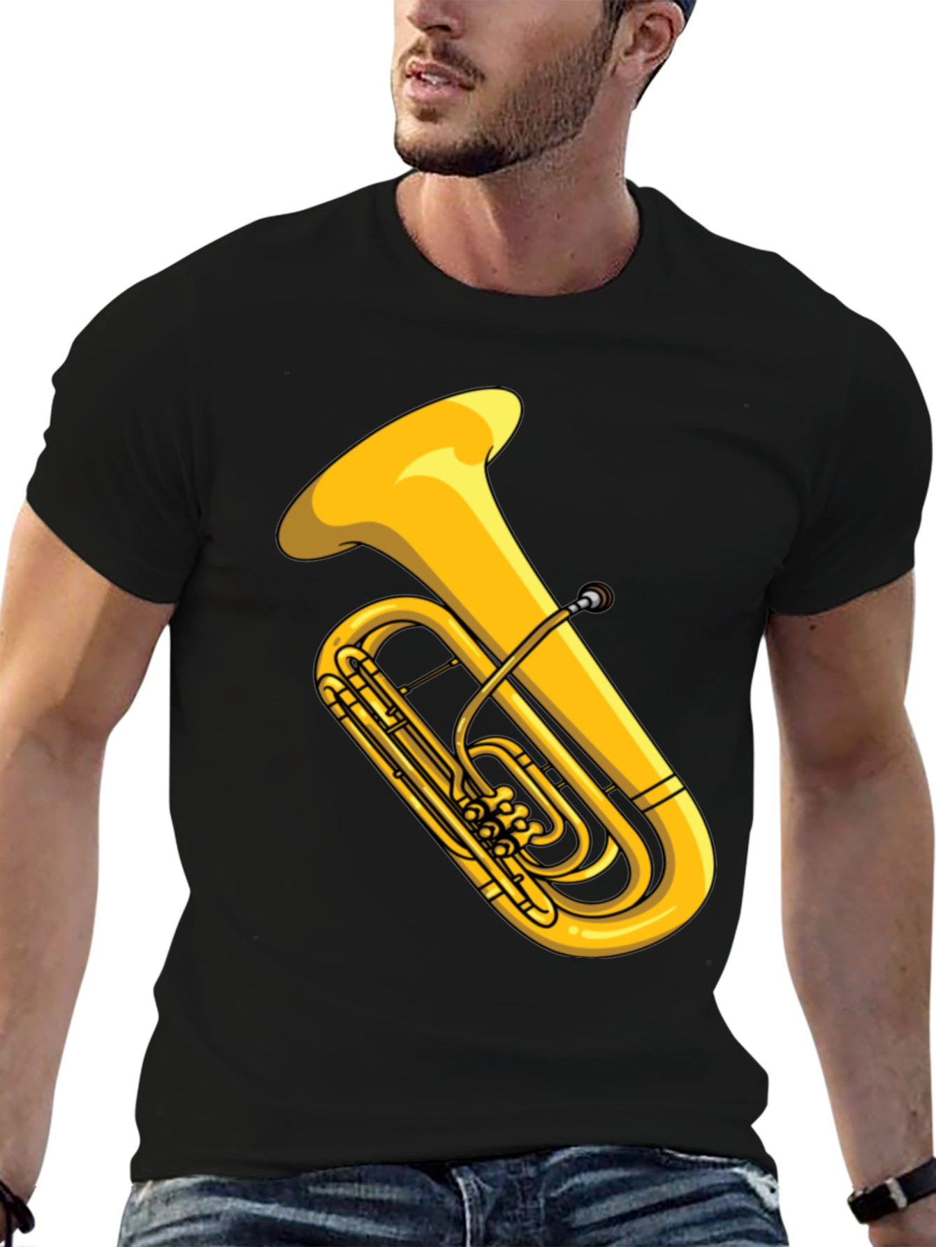 Black Tuba Graphic Tee - Musical Instrument Shirt view 6