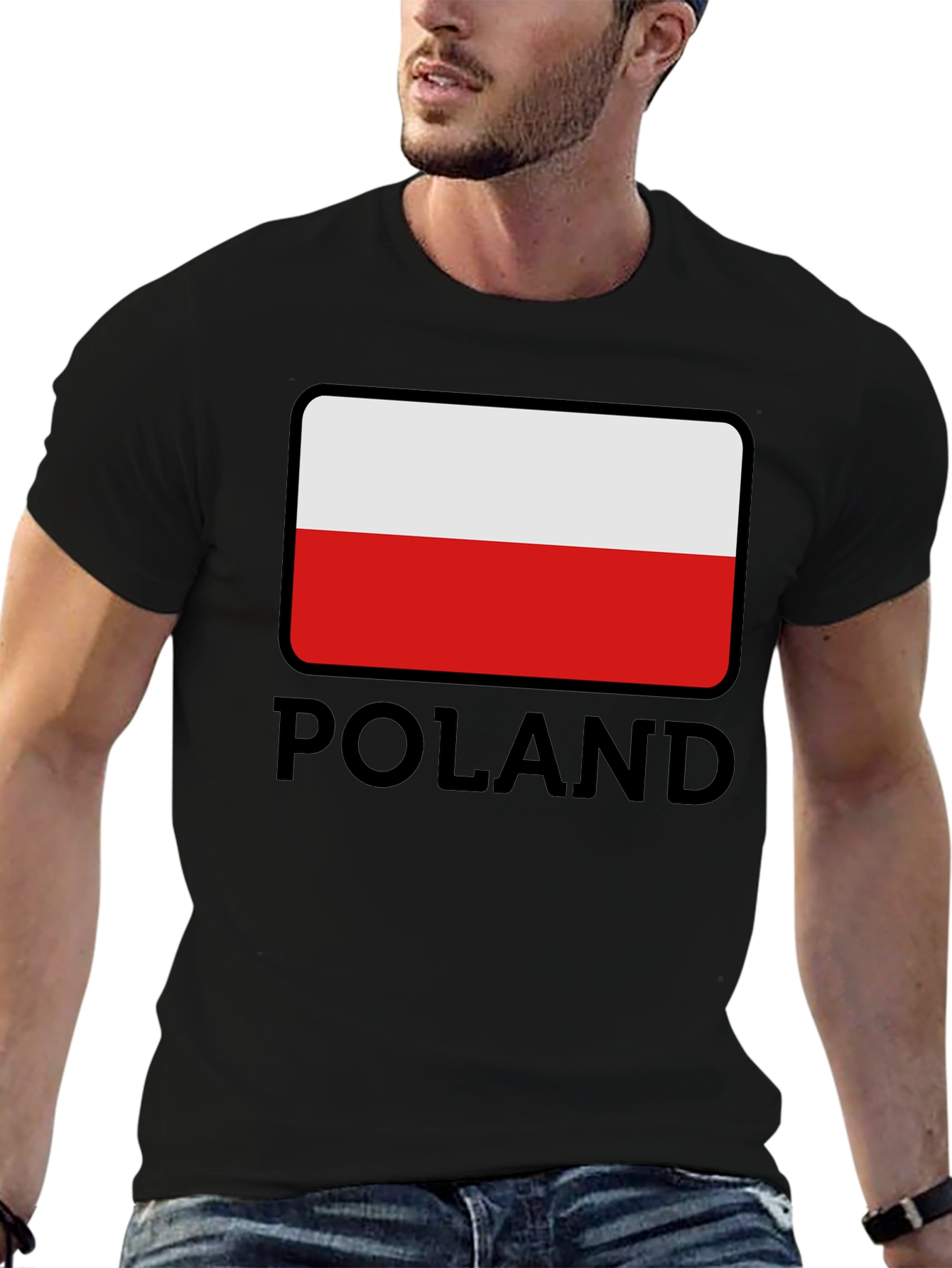 Poland Flag T-Shirt - Black Graphic Tee - 6