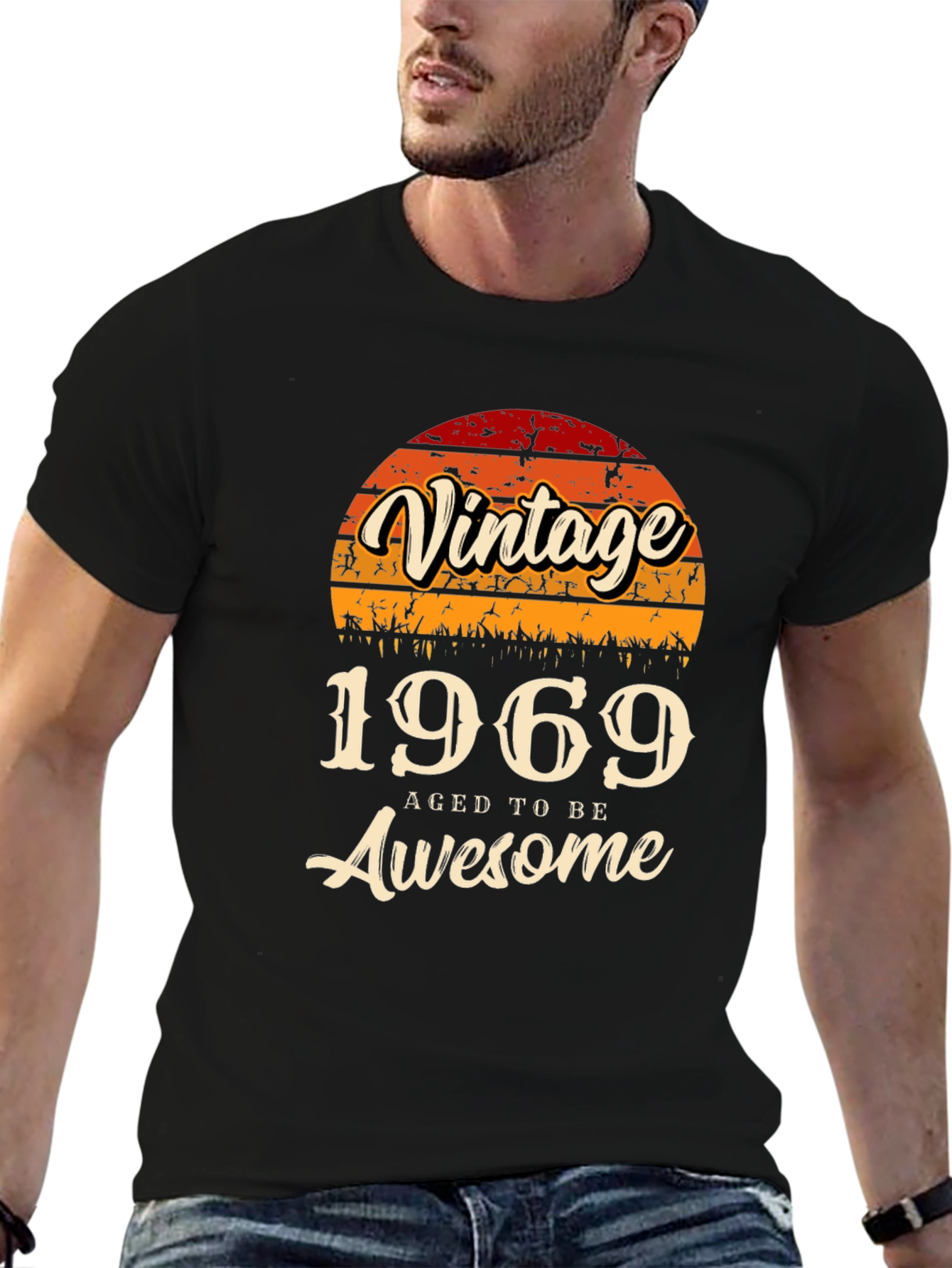 Black Vintage 1969 Aged to Be Awesome T-Shirt view 6