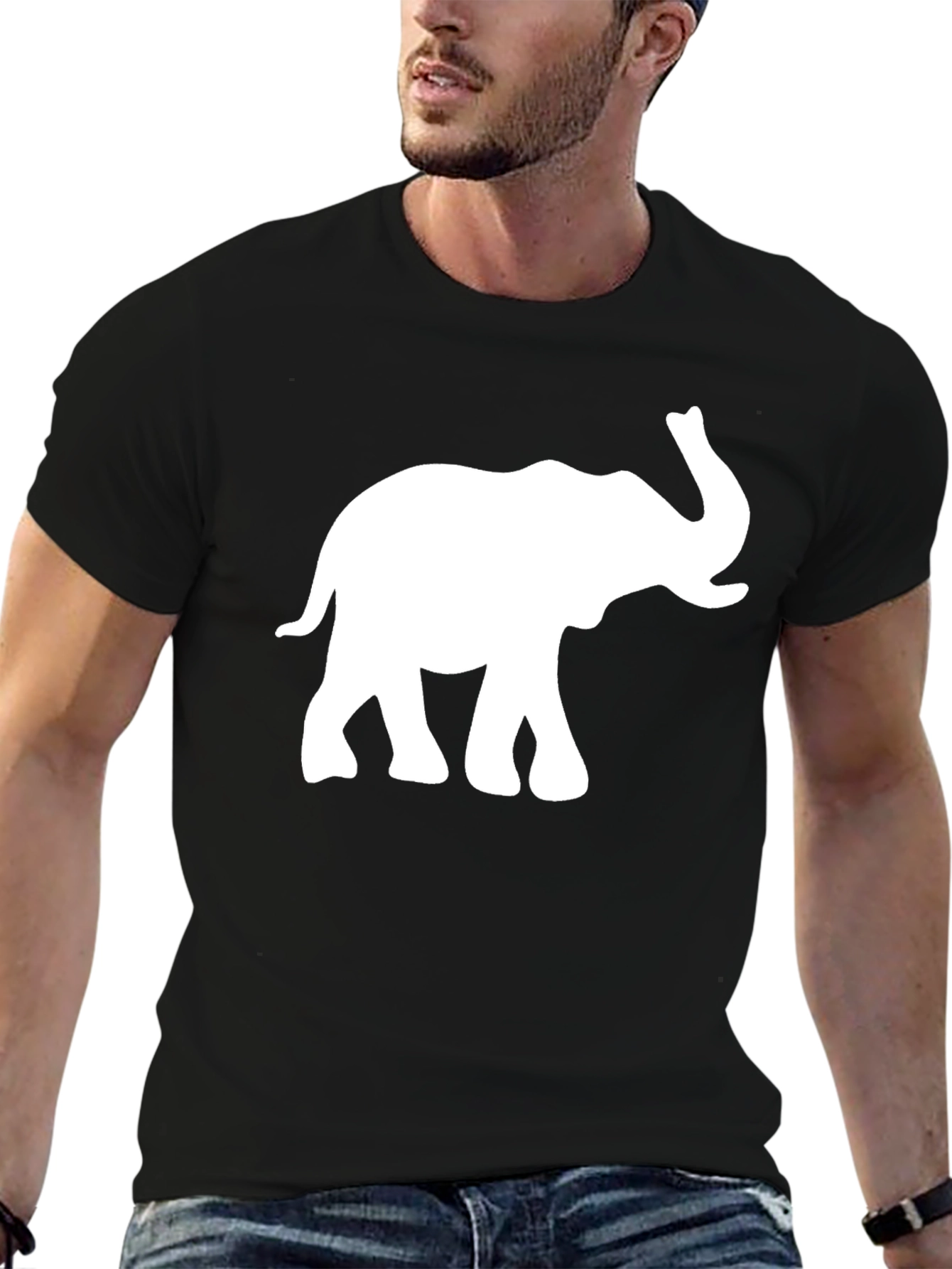 Black Elephant Graphic Tee - Classic Black T-Shirt view 6