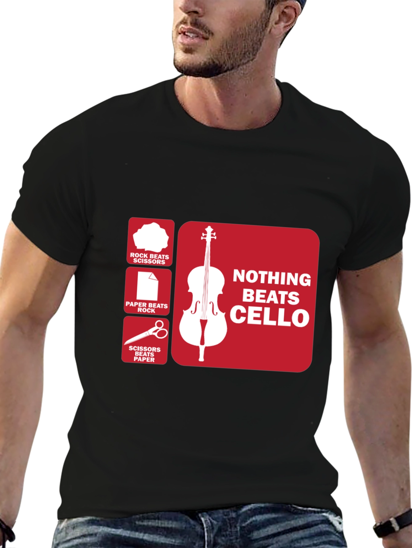 Black Nothing Beats Cello T-Shirt - Rock, Paper, Scissors  view 6