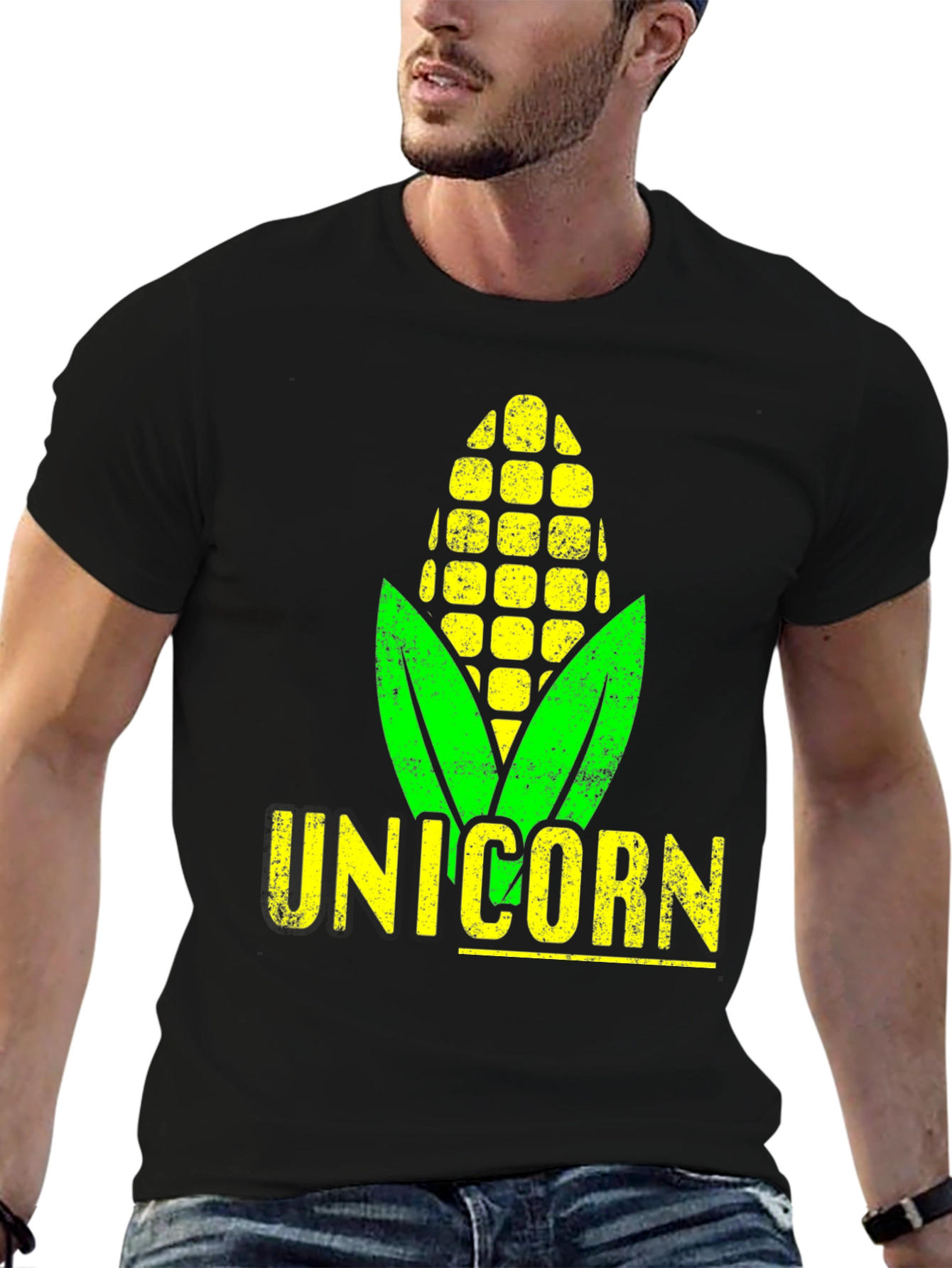 Black Unicorm T-Shirt - Corn Pun Tee view 6
