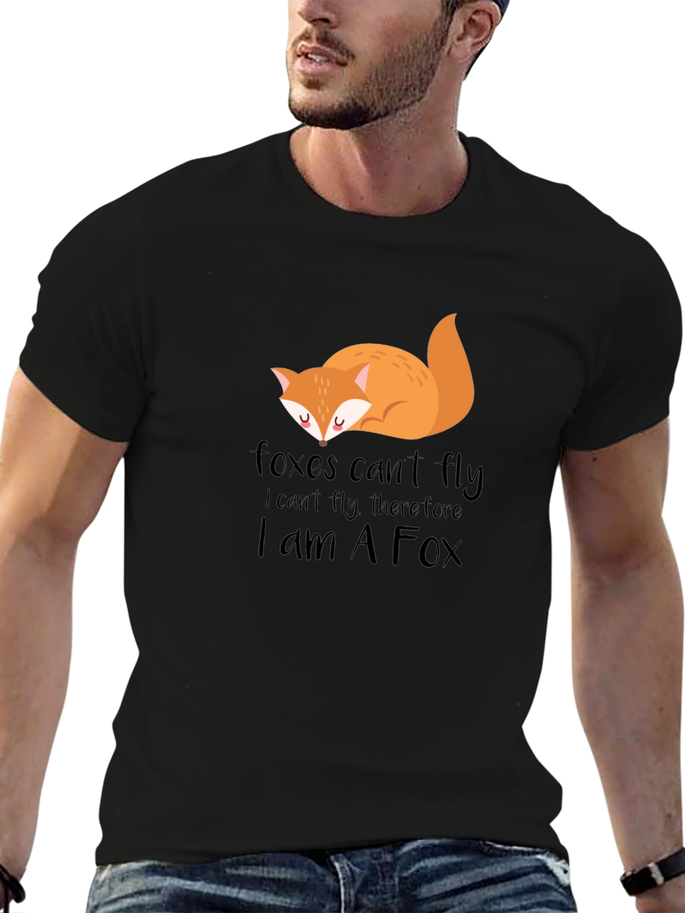 Black Foxes Can't Fly T-Shirt - Funny Animal Tee view 6