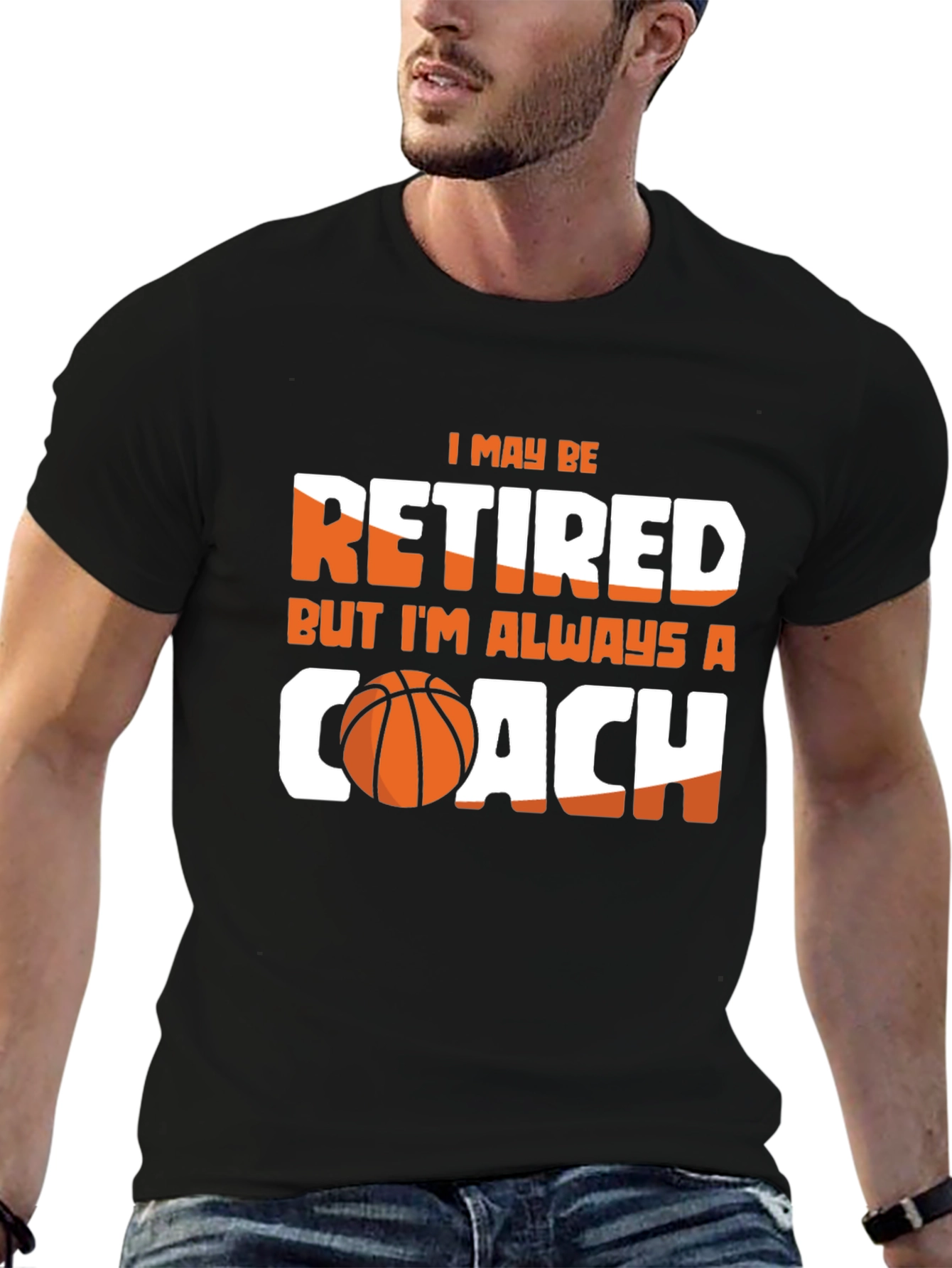Black Retired But Always A Coach T-Shirt - Basketball Lover Tee view 6