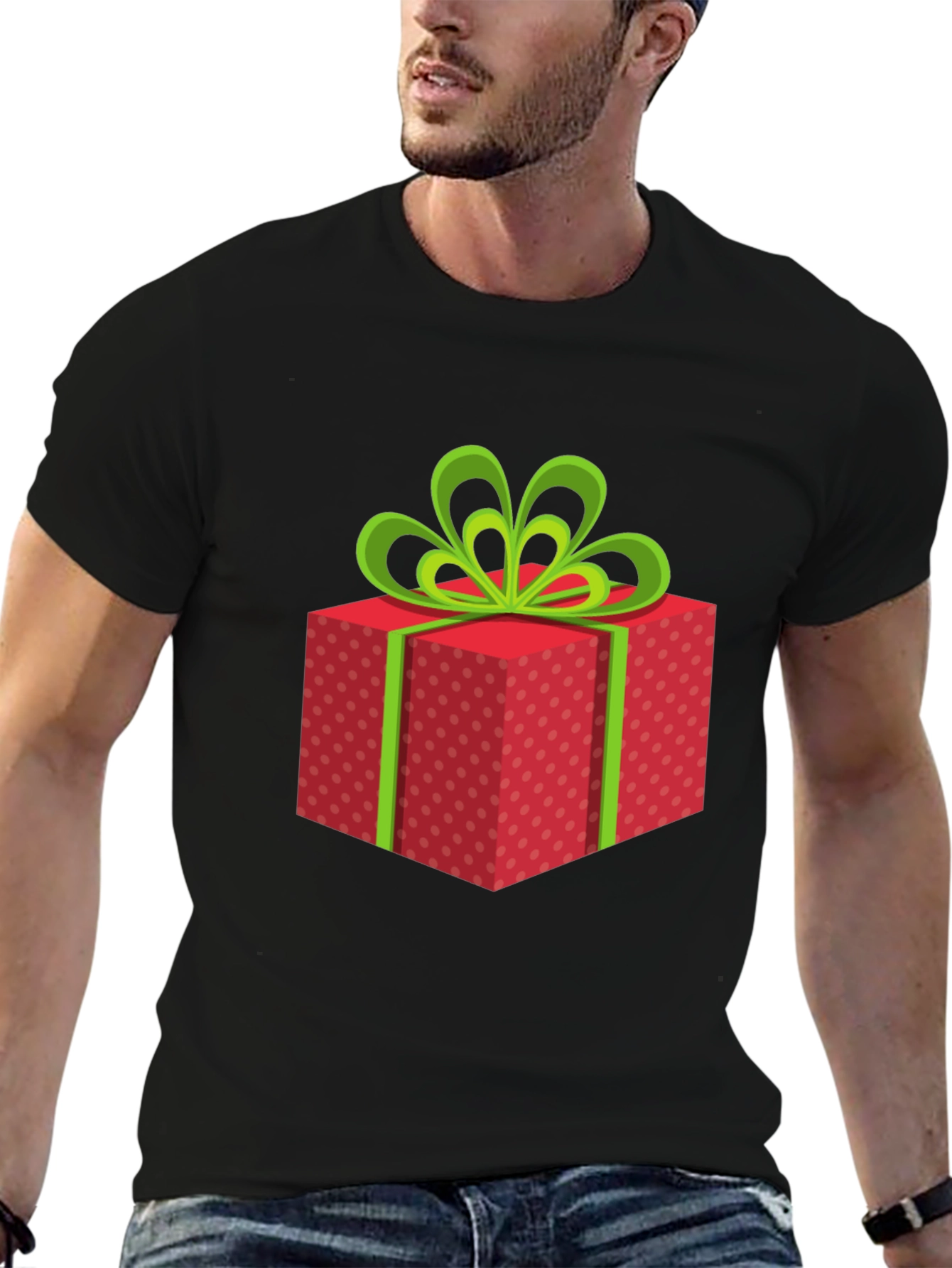 Black Festive Gift Box Graphic T-Shirt view 6